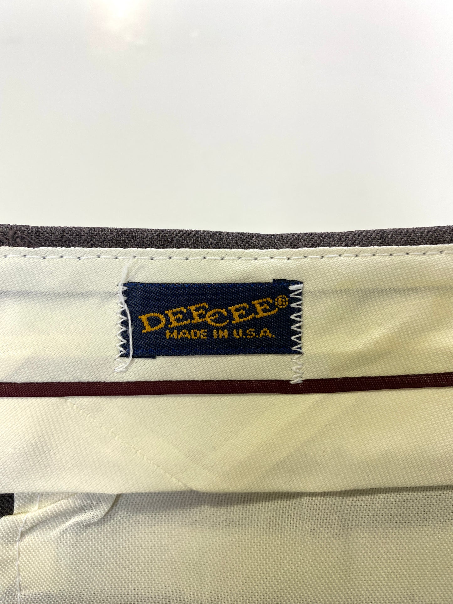 Vintage 1970s Deadstock Dee Cee Slacks, Men's Plum-Brown Trousers, NOS