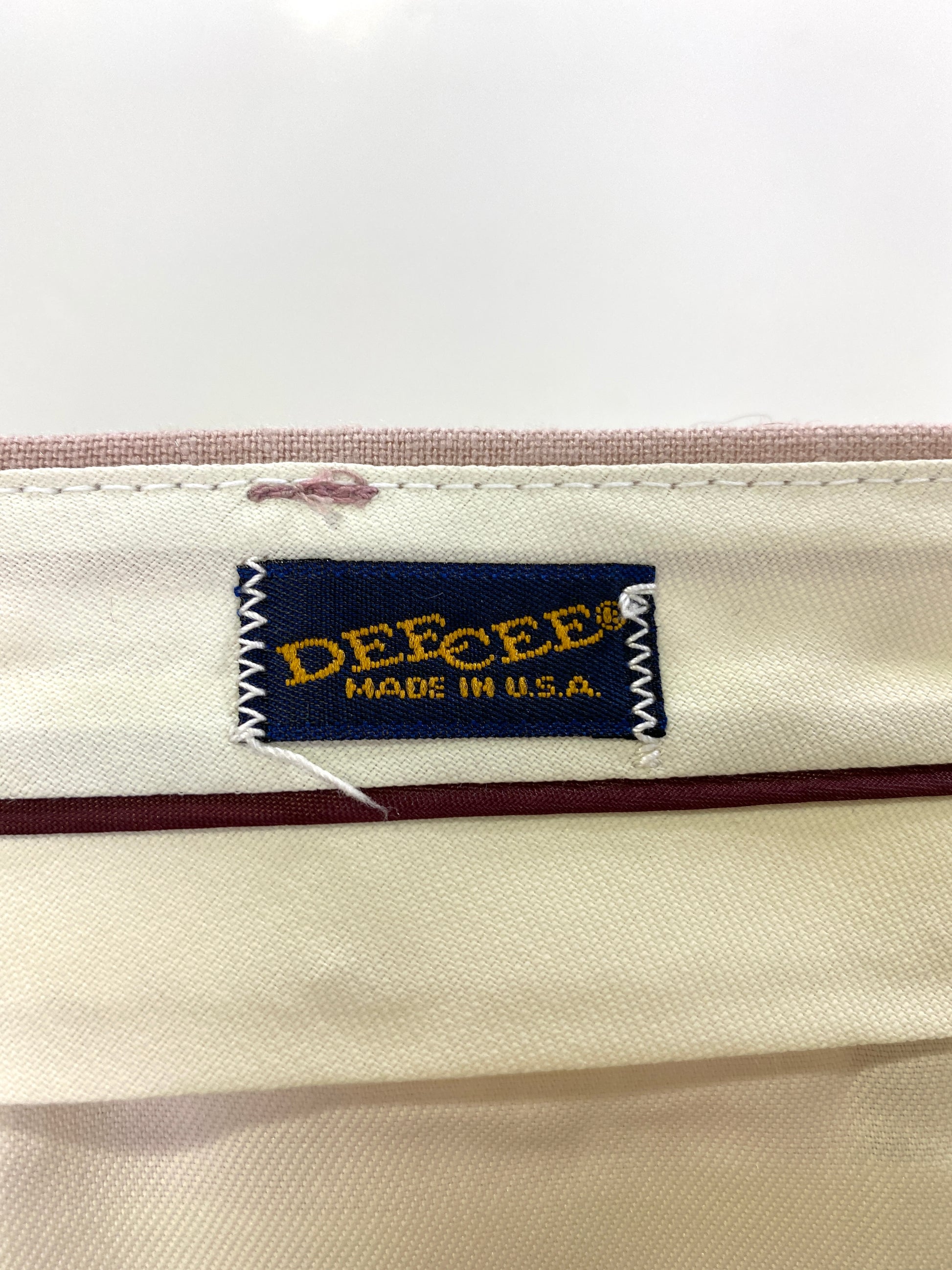 Vintage 1970s Deadstock Dee Cee Slacks, Men's Pink Linen-Look Pants, NOS