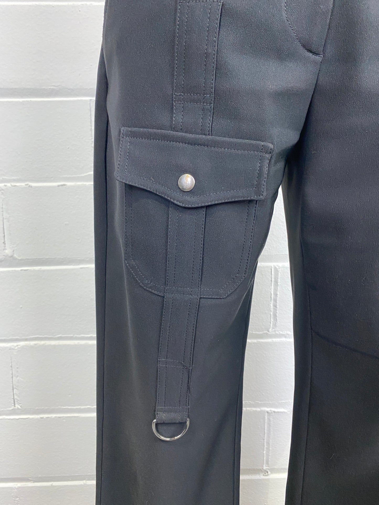 Vintage 1990s/Y2K Black Gianfranco Ferré (Ferré Jeans) Low Waist 'Cargo' Pants
