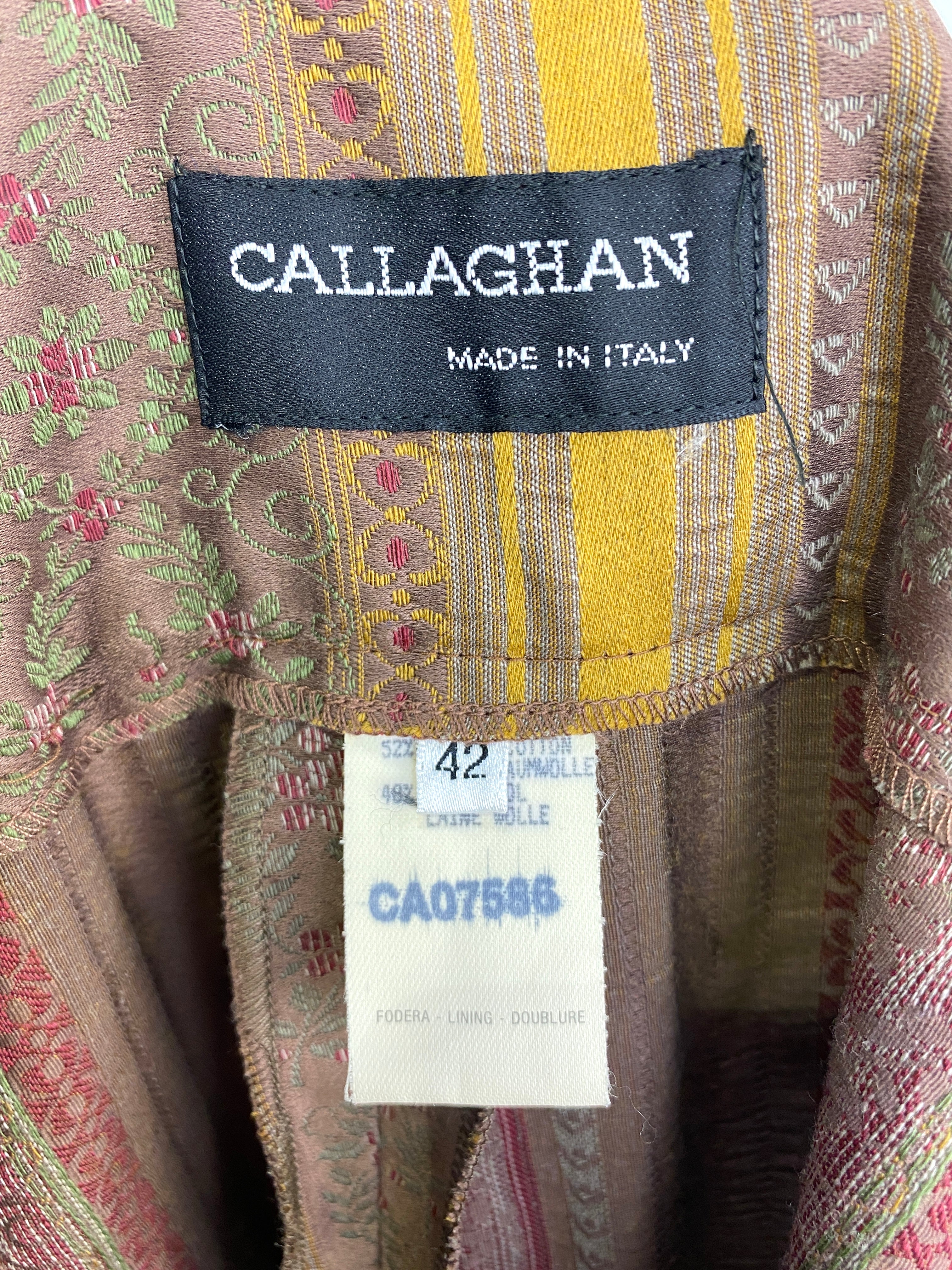 Vintage 1980s Callaghan by Romeo Gigli Extra High-Waist Tapestry