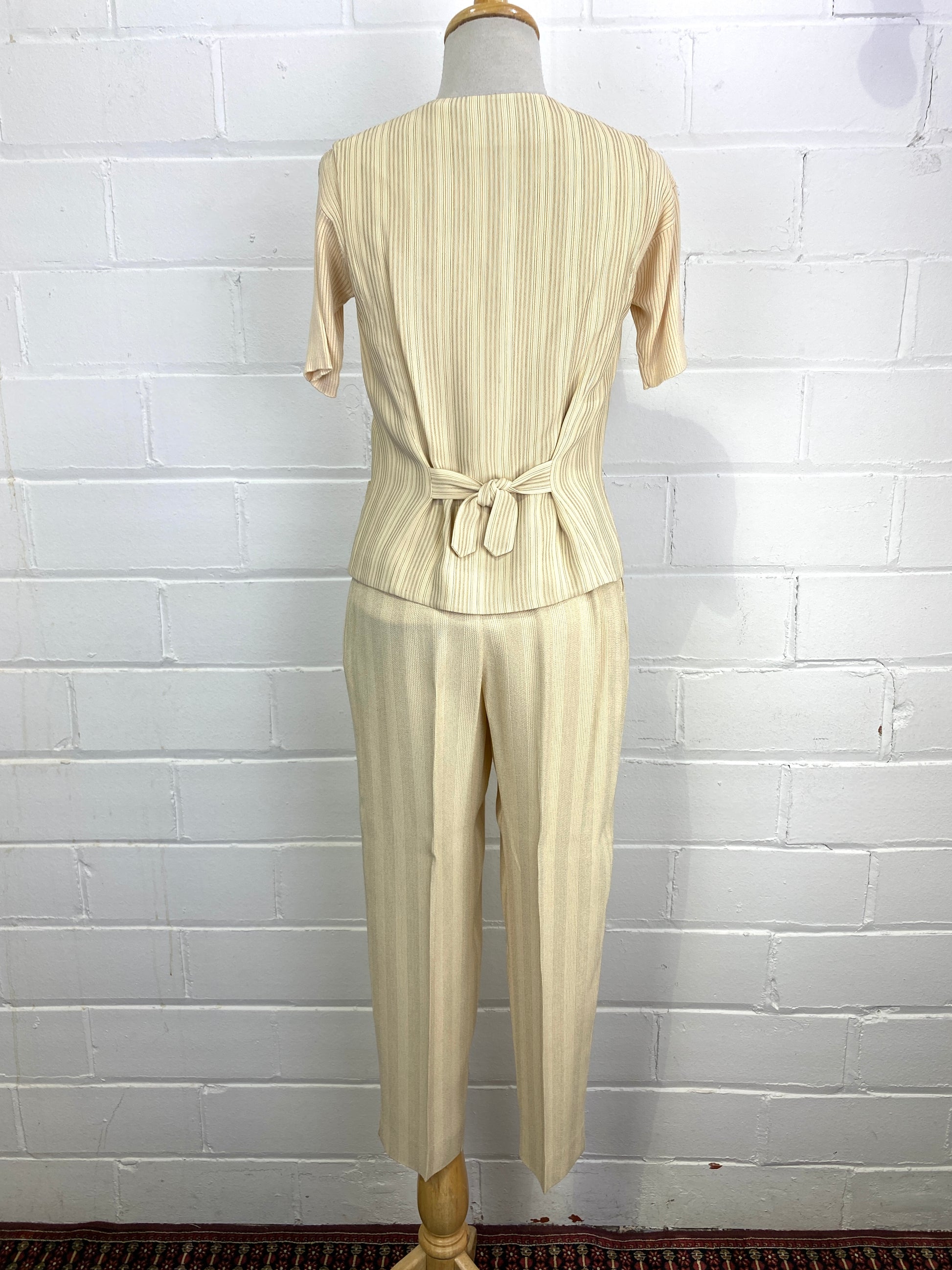 Vintage 1980s 3 Piece Nude Jersey & Satin Pyjama & Robe Set, Medium – Ian  Drummond Vintage