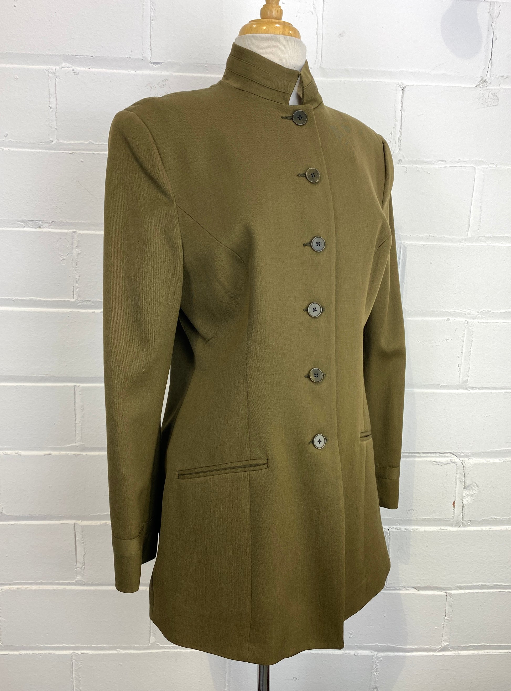 Vintage 1990s Norma Kamali Khaki Wool Jacket, Medium – Ian
