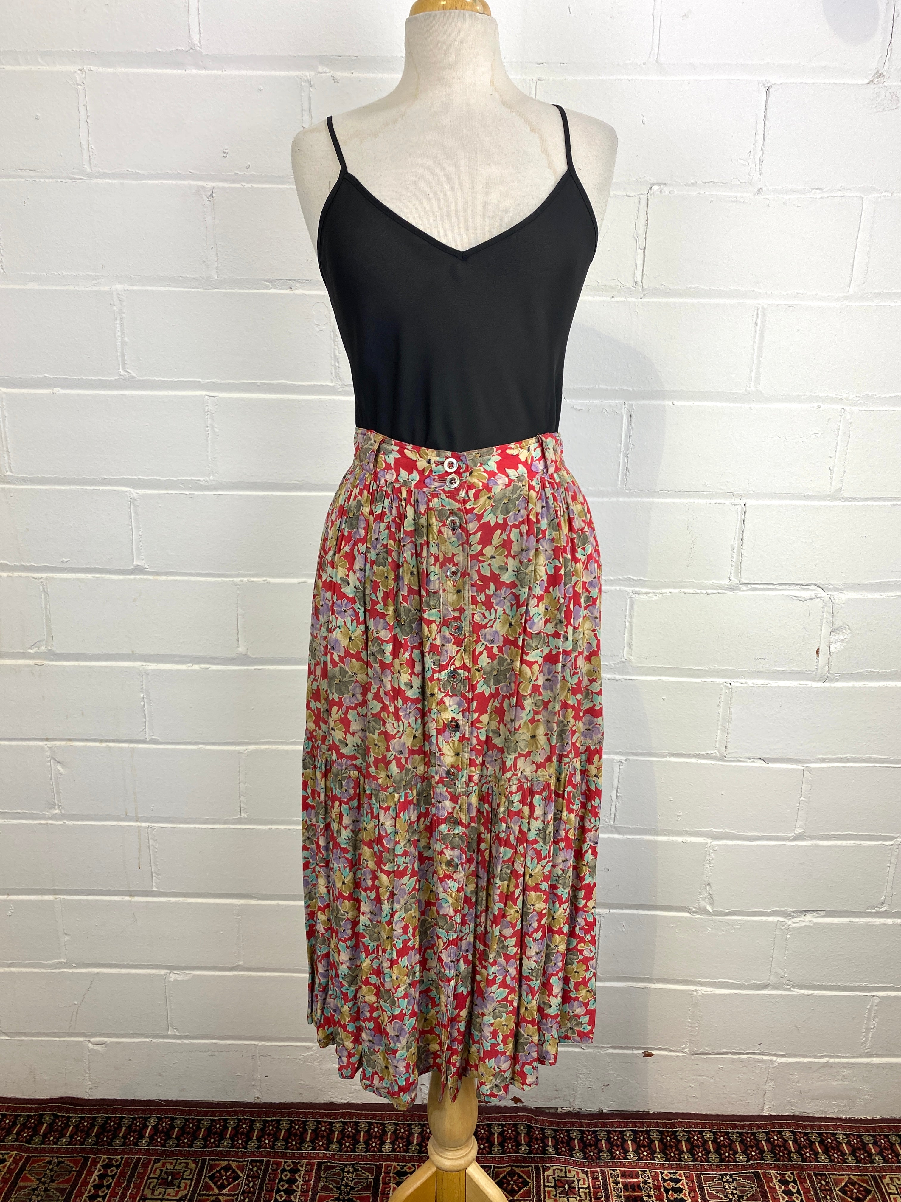 1980s 2025 floral skirt