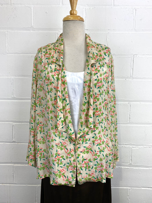 Vintage 1920s Art Deco Print Silk Jacket