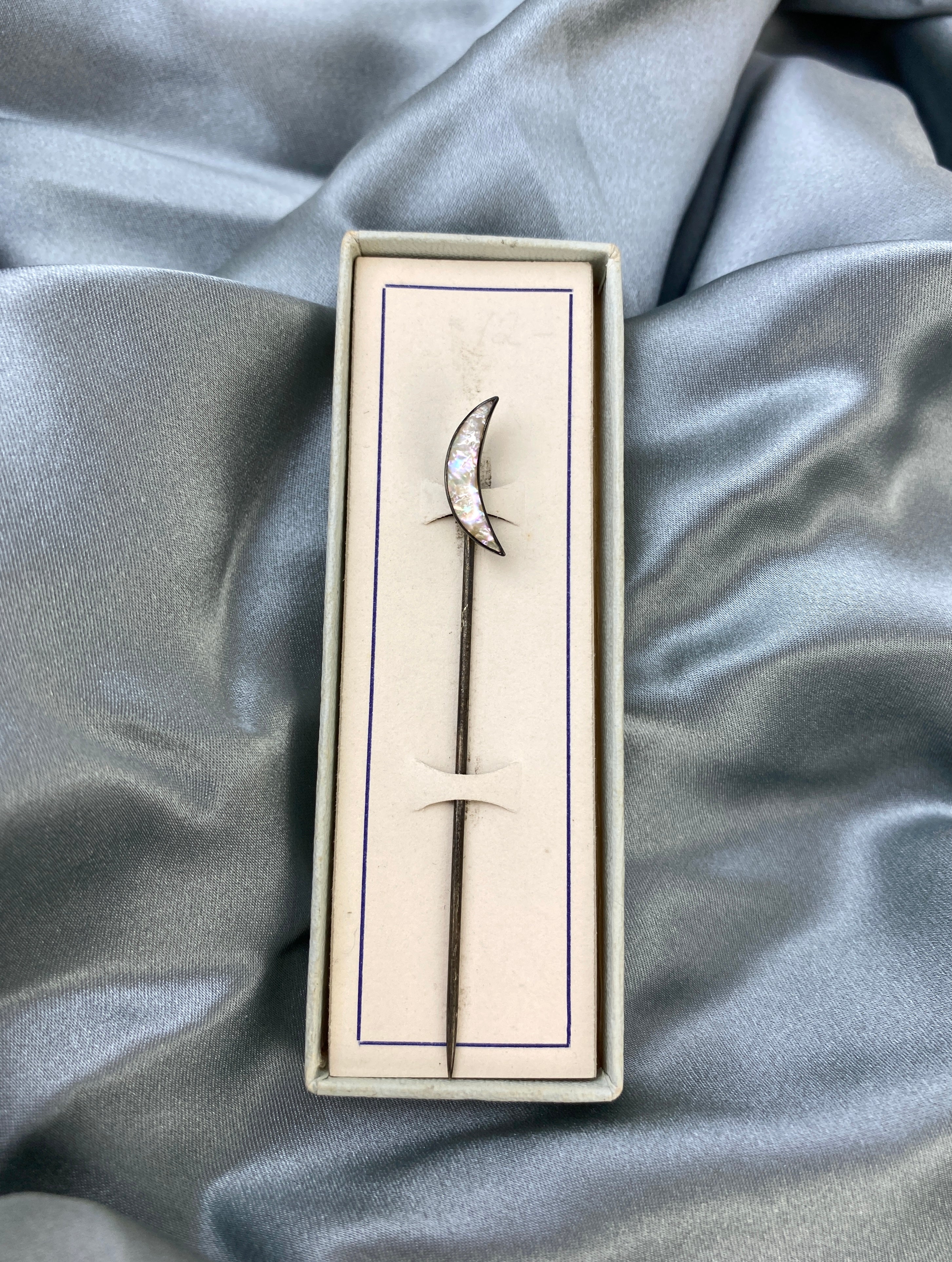 Crescent Hawk Pin Antique 1910s Crescent Moon Abalone Shell Stick Hat Pin – Ian Drummond ...
