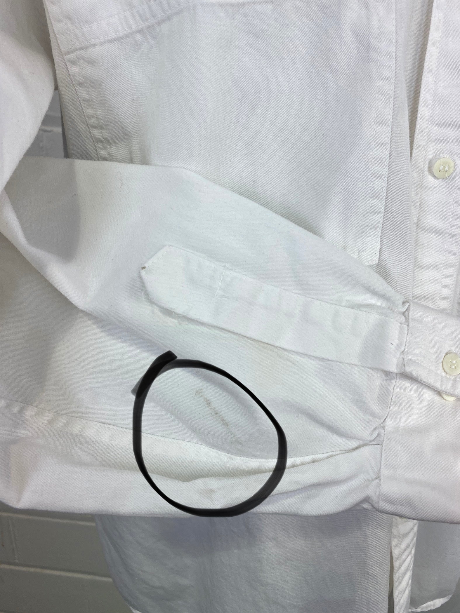 Vintage 80s Men's White Button-Up Shirt, Large