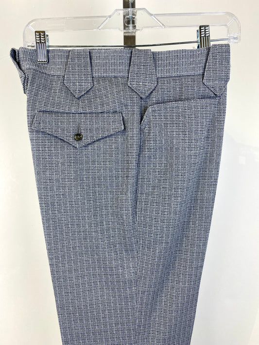 Vintage 1970s Deadstock Polyester Trousers, Men's Blue Lee Frontier Slacks, NOS