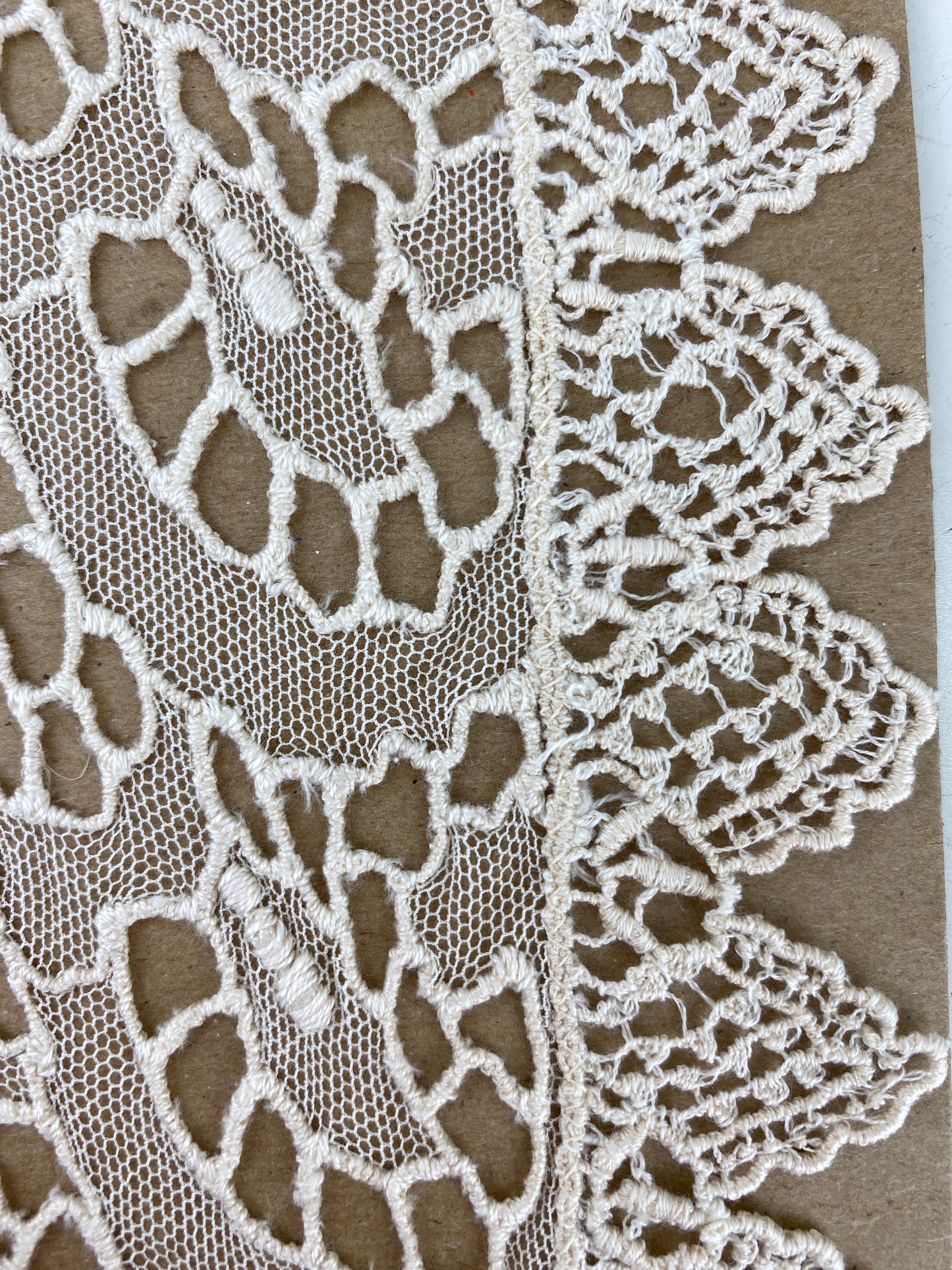 Antique Edwardian Cream Crochet and Tulle Lace Collar