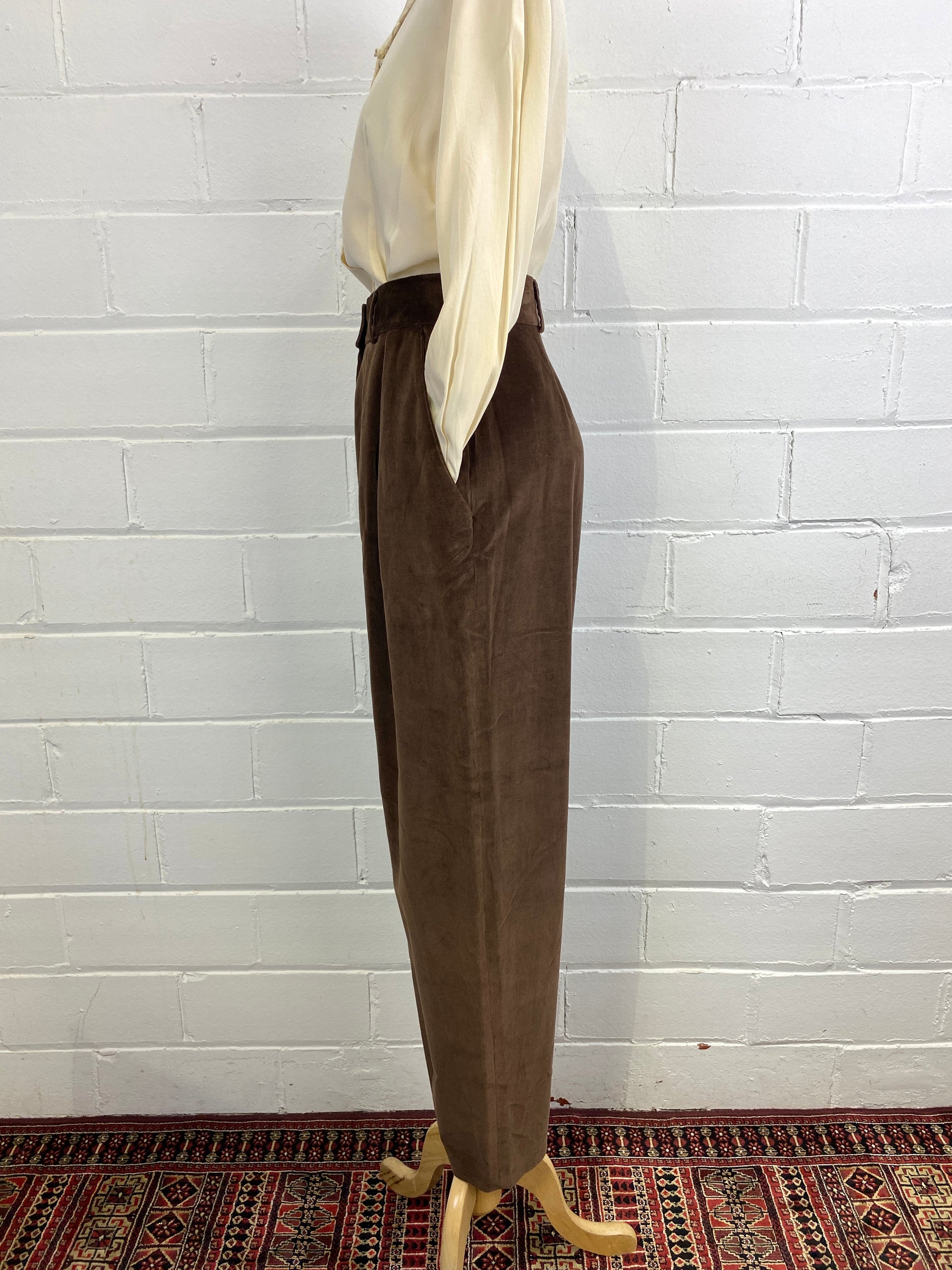 Vintage High Waisted Long Flared Brown Trouser Pants – Ada's Attic Vintage