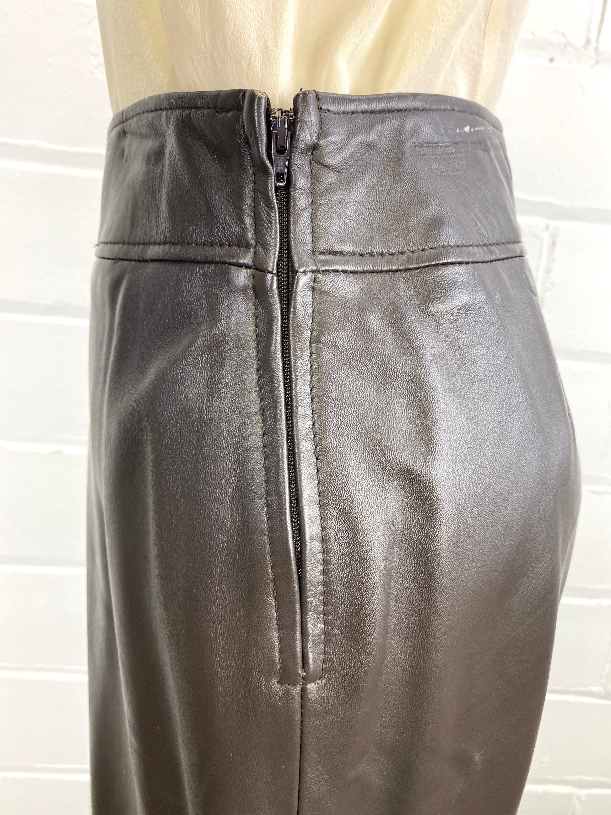 Vintage Y2K Brown Leather Danier Pants, W32