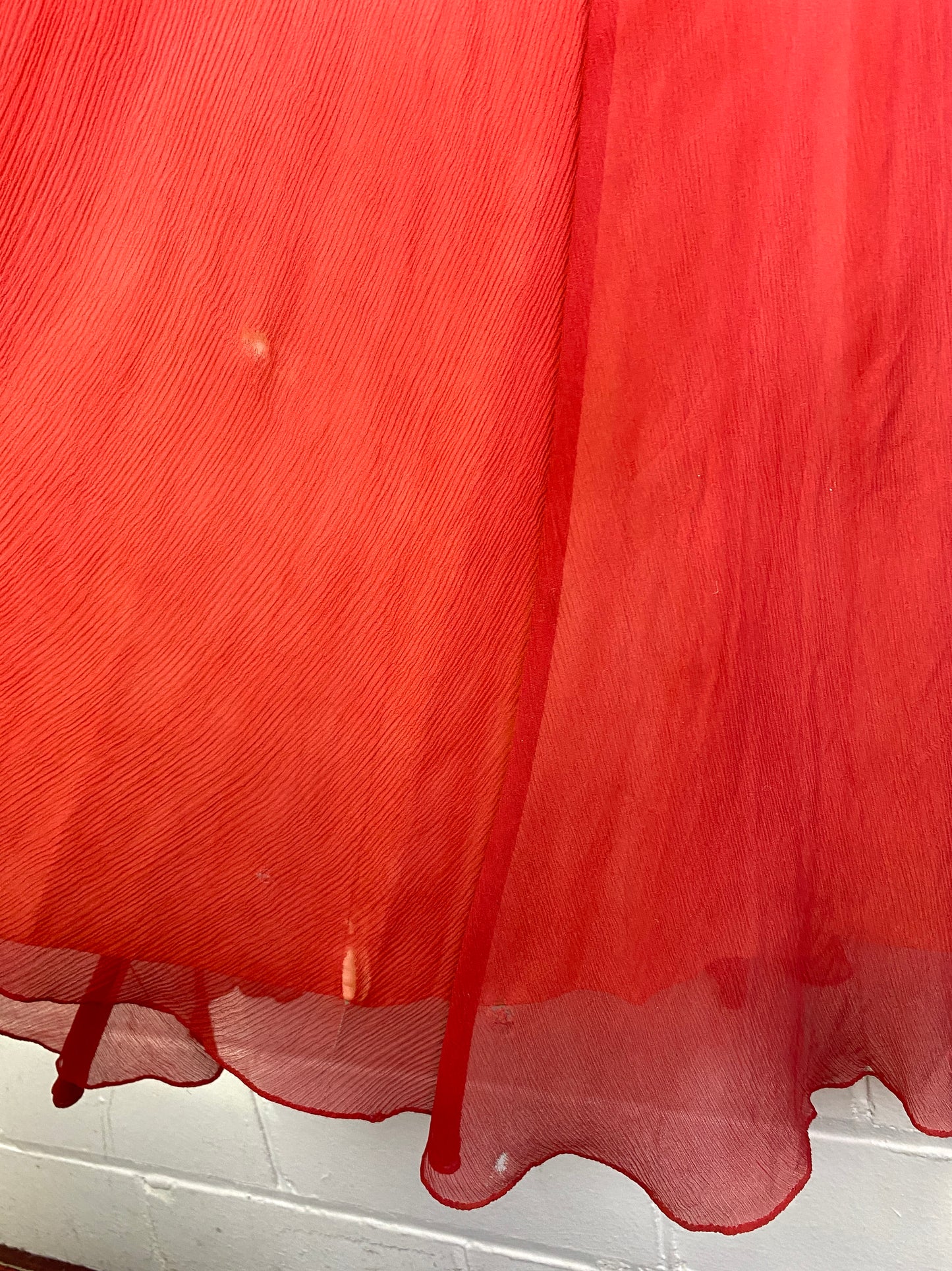 Vintage 1930s Pink Chiffon Evening Gown, Medium 