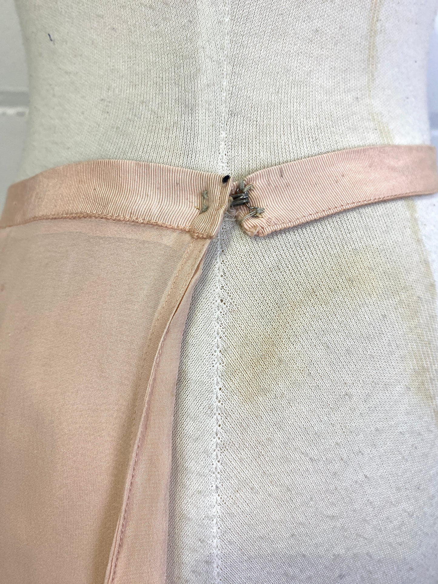 Vintage 1930s Pink Silk Chiffon Half-Skirt/ Underskirt