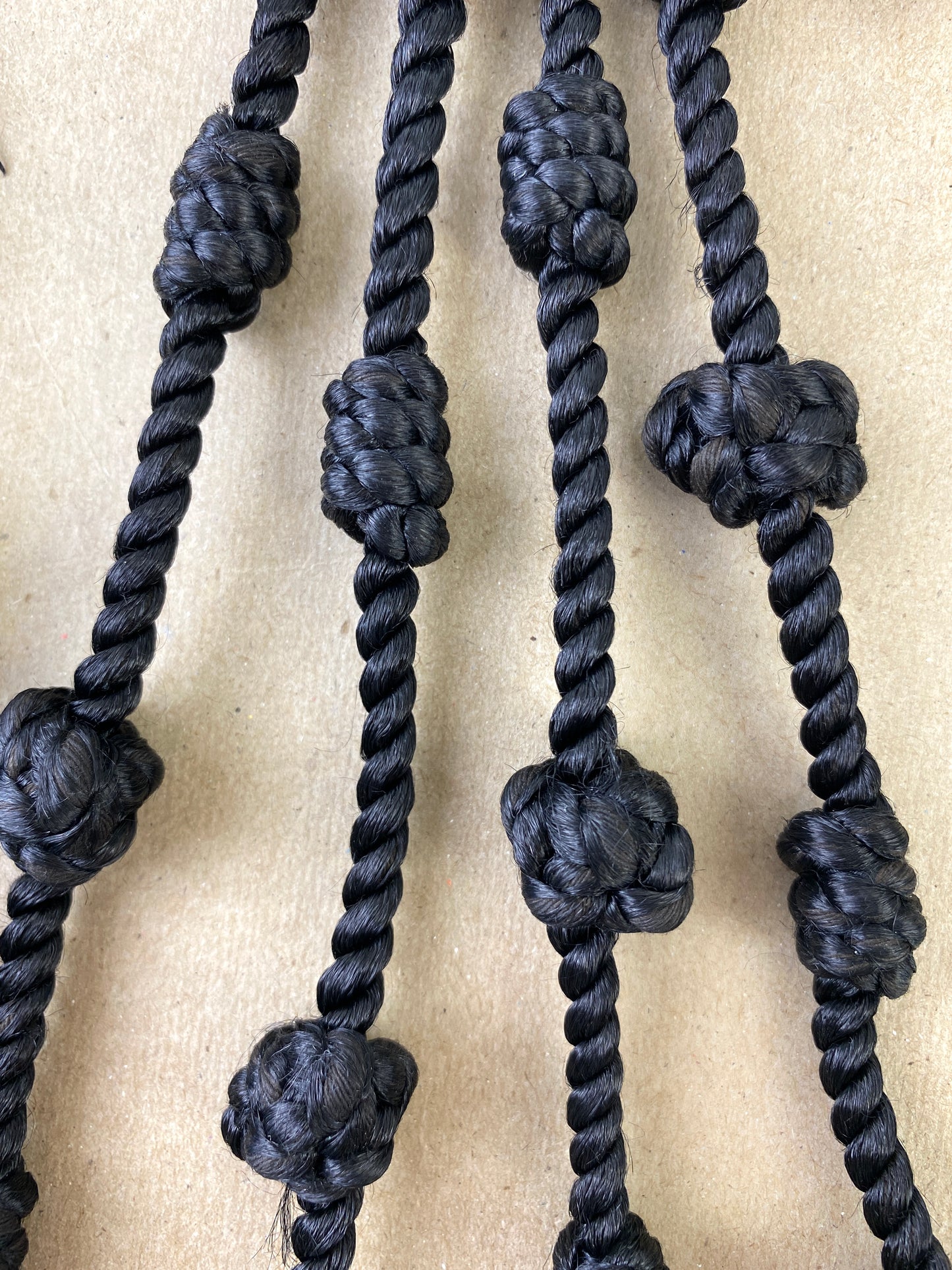 Antique Victorian Black Silk Cord Appliqués, 3 Pieces