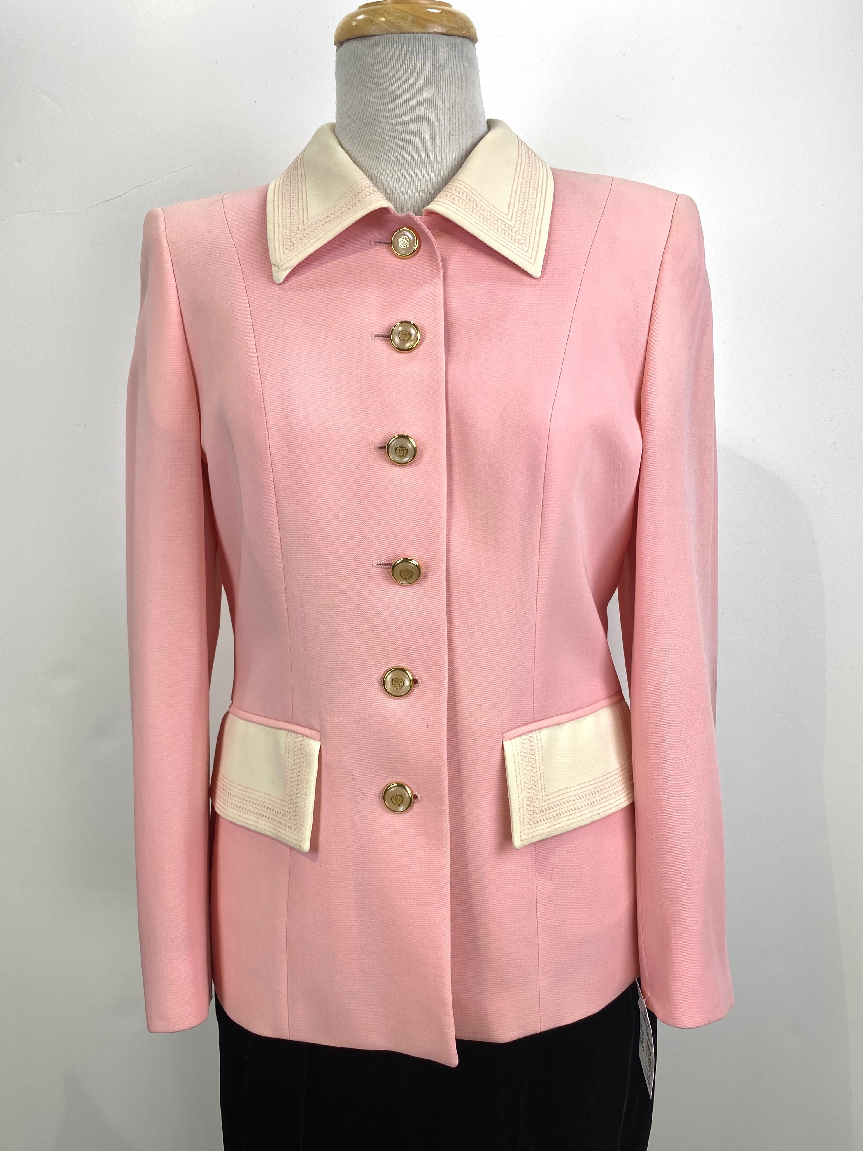 Escada Beautiful Logo Lining and Gorgeous Logo Buttons Blazer New With Tags  - Jackets & Coats