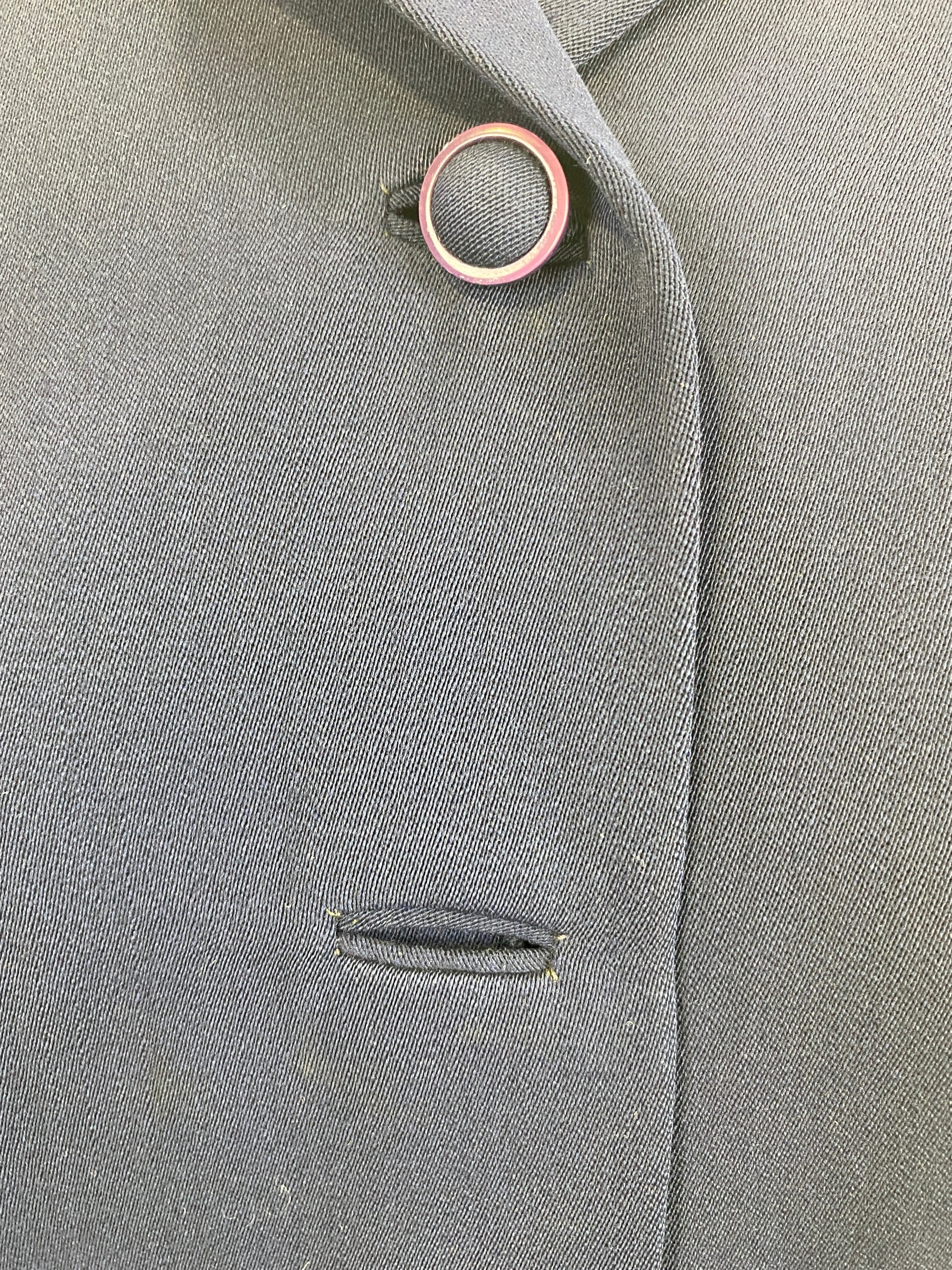 Vintage 1940s Women's Tailored Navy Wool-gabardine Jacket, Small
