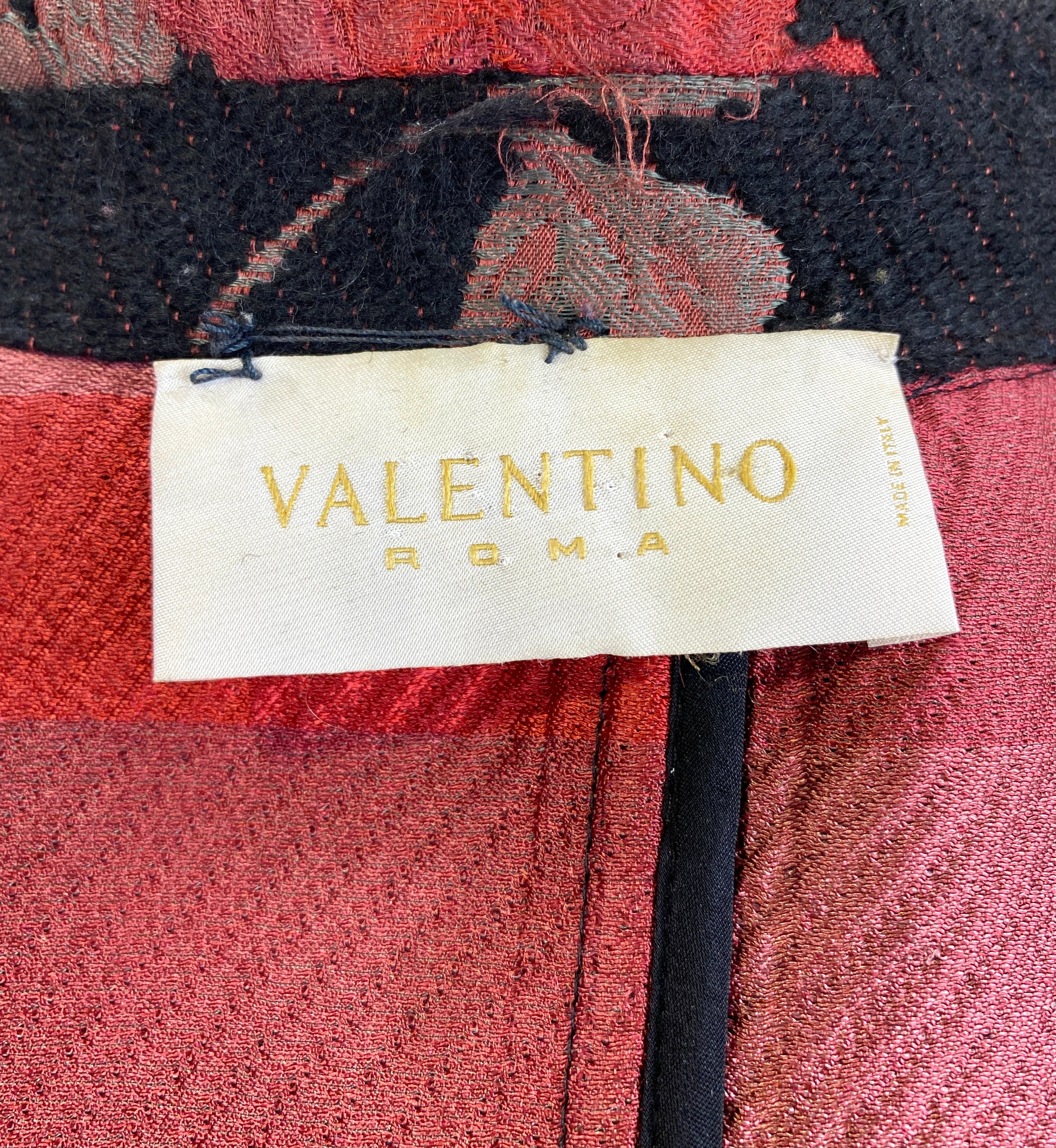 Vintage 1990s Women's Black Valentino Roma Red Rose Jacket, Bust