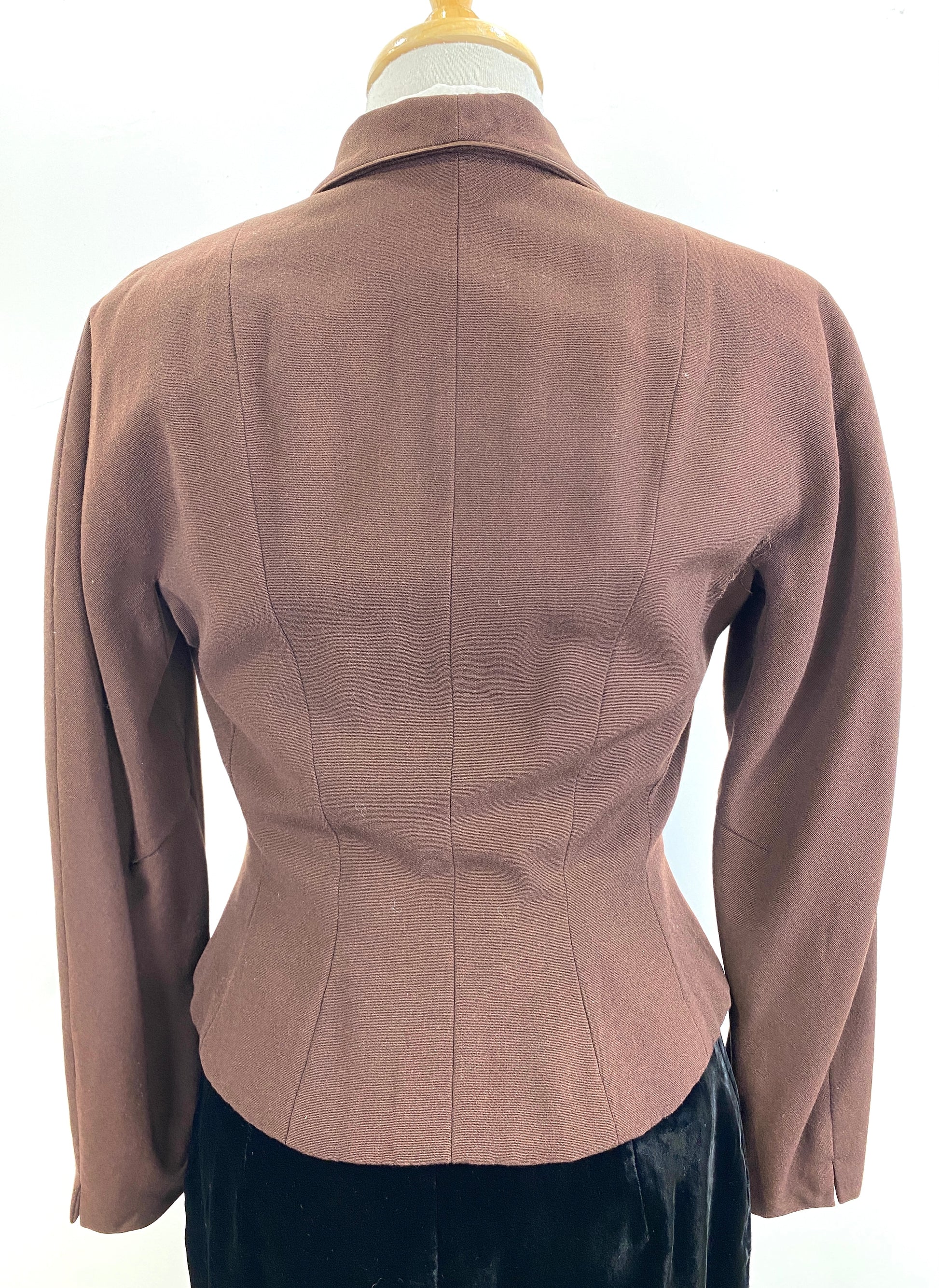 Vintage 1950s Women's Brown Wool Fitted Jacket, Small – Ian