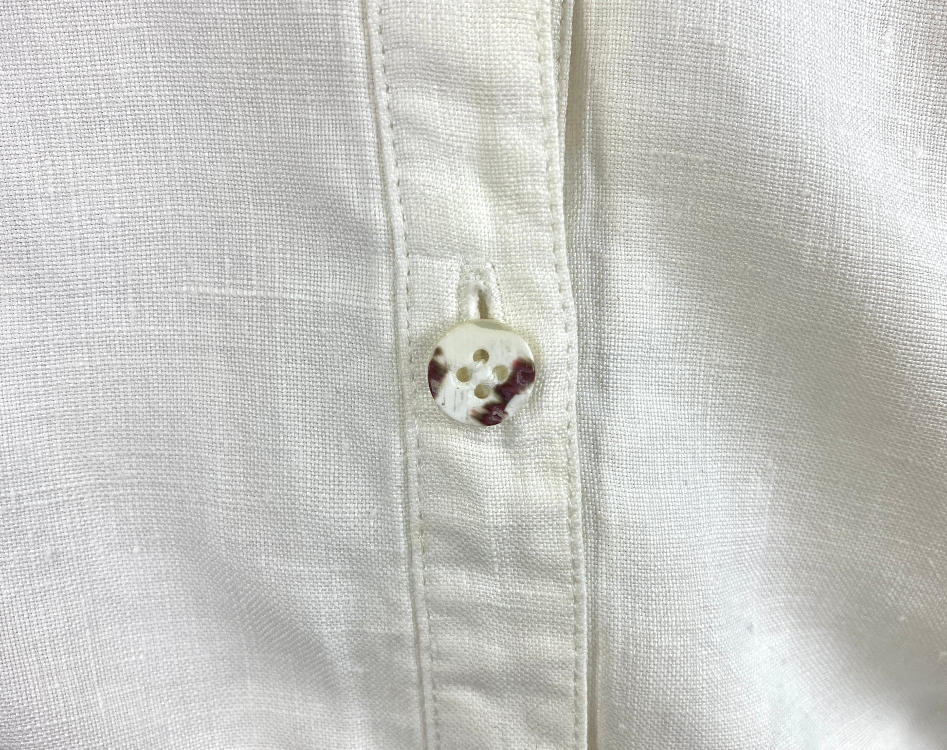 Vintage 1980s White Linen Button-Up Blouse, Alke Boker