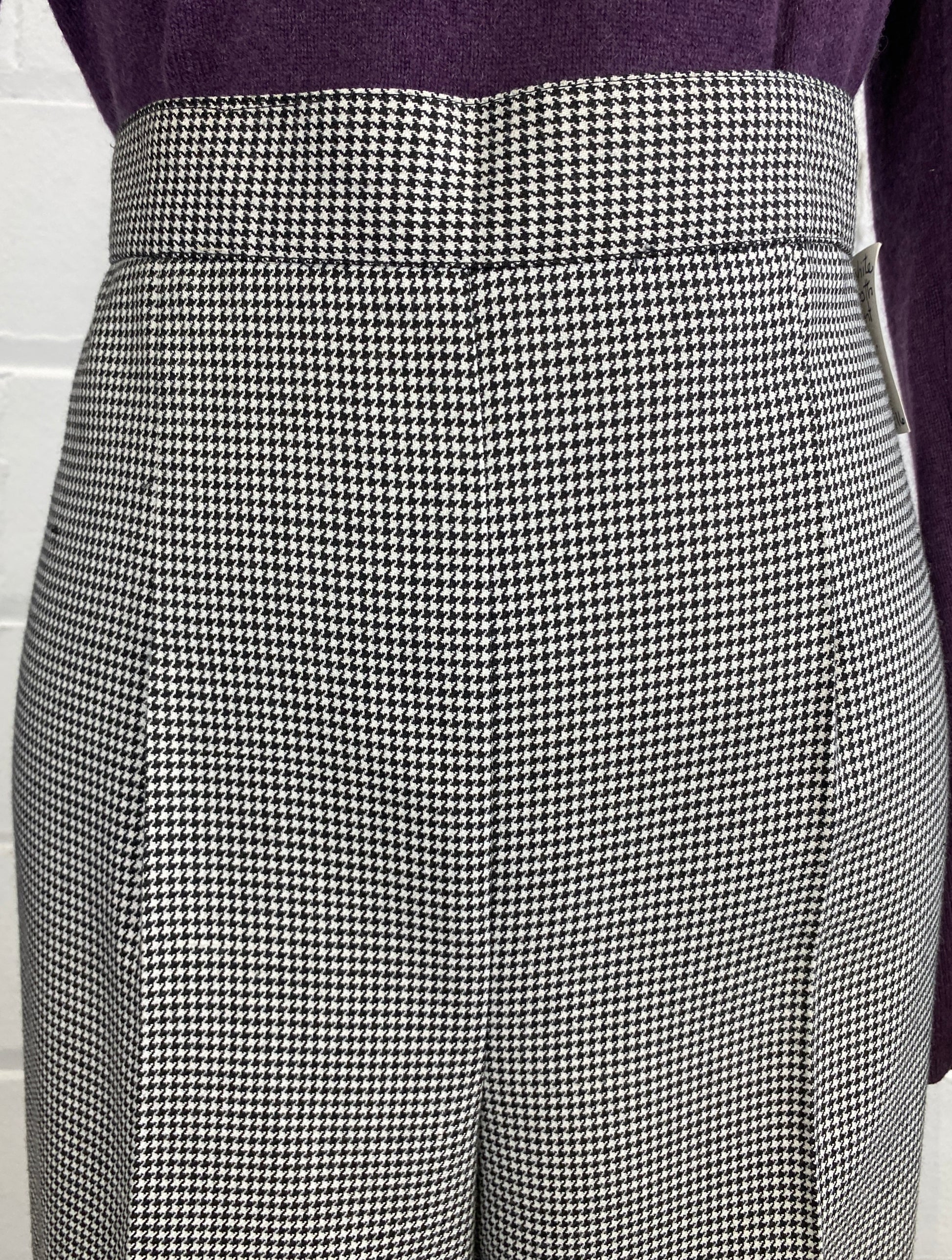 Vintage 1980s Black & White Houndstooth Check Trousers, W36"
