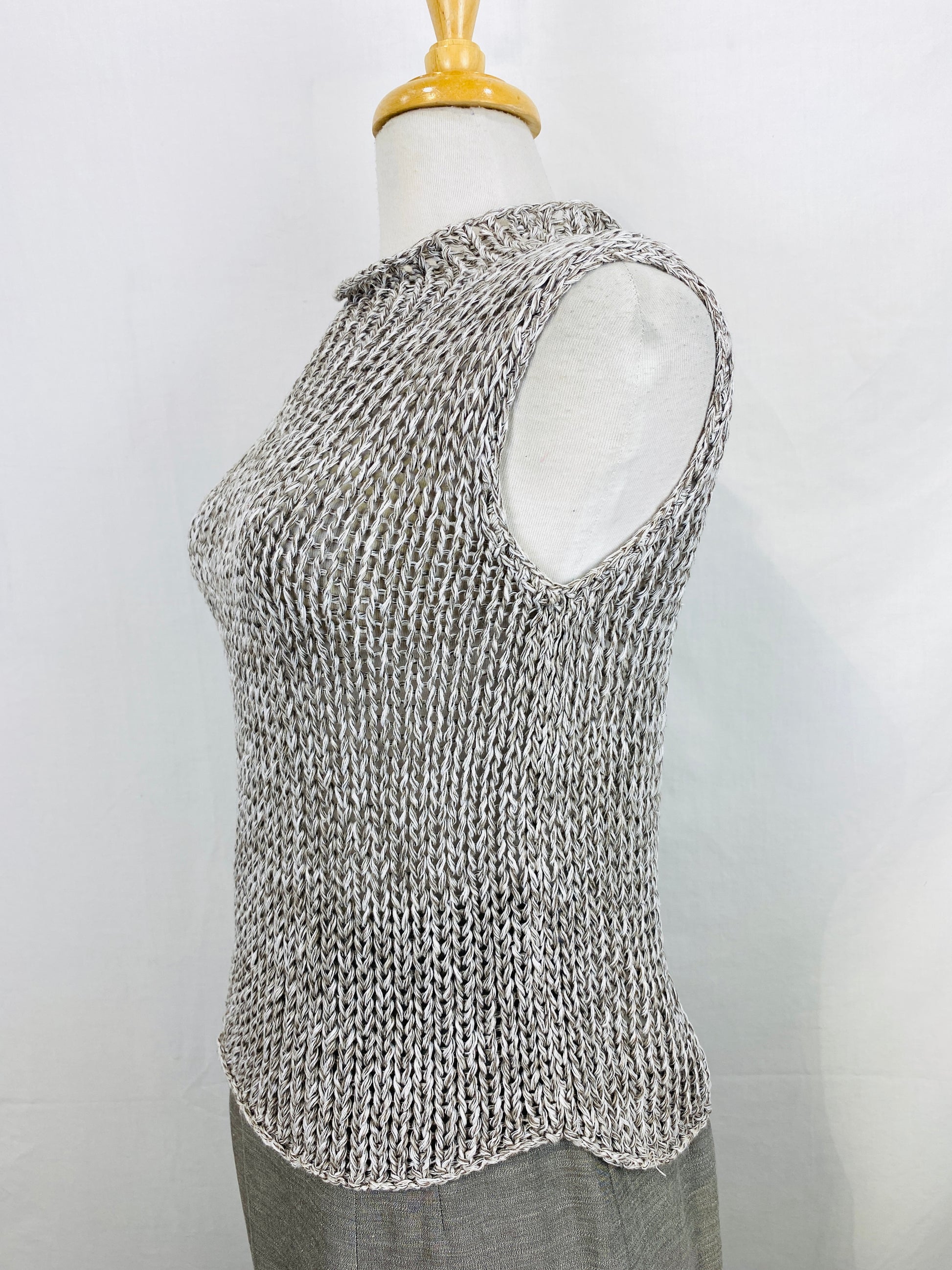 Vintage 1990s Eileen Fisher Grey Linen Knit Tank Top – Ian Drummond Vintage