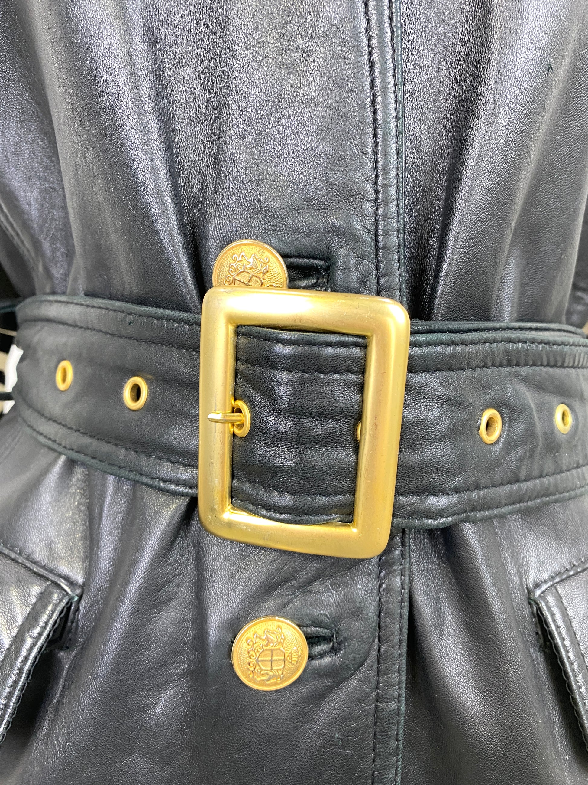 Vintage 1990s Danier Black Leather Sleeveless Jacket/ Vest, Small