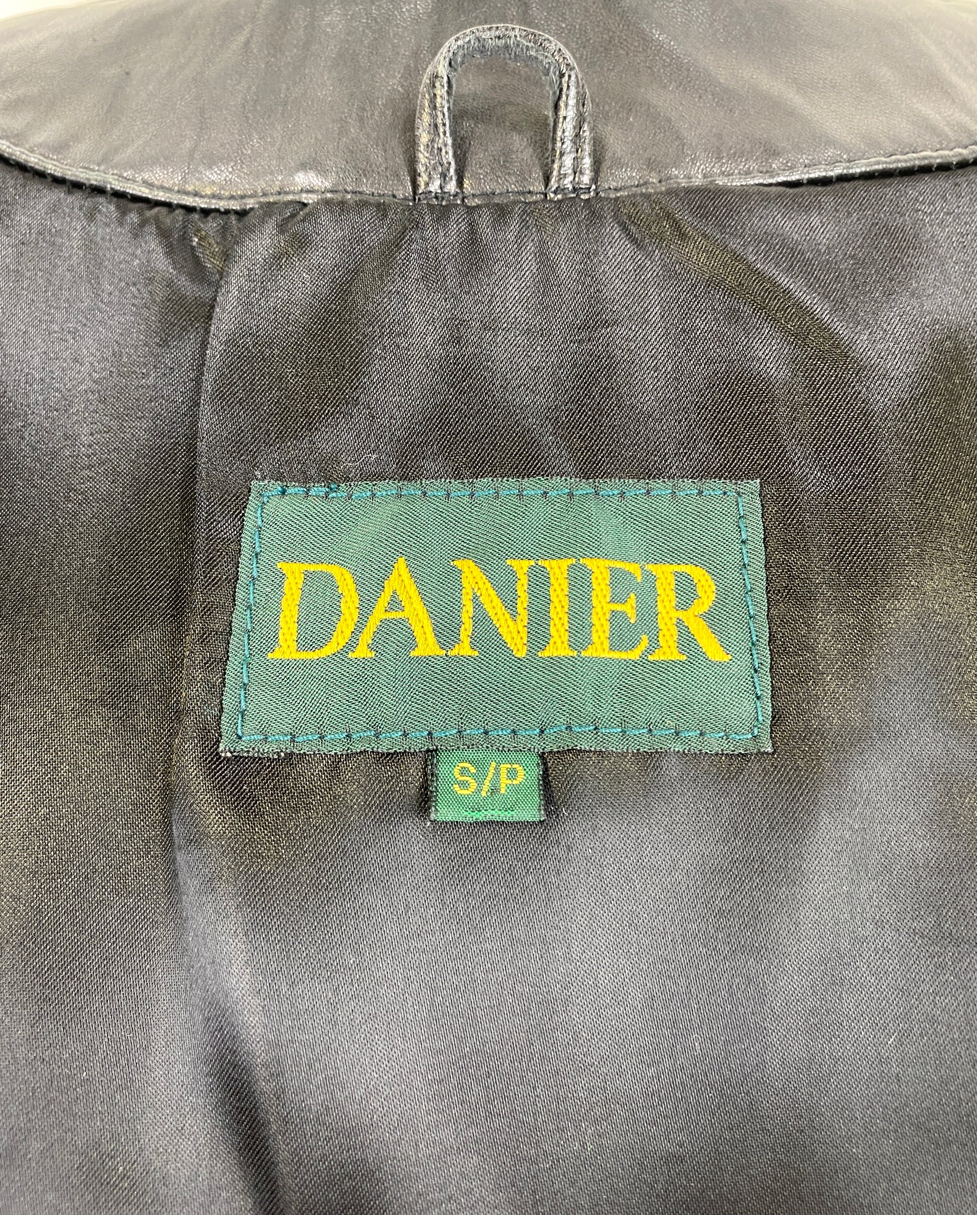 Vintage 1990s Danier Black Leather Sleeveless Jacket/ Vest, Small