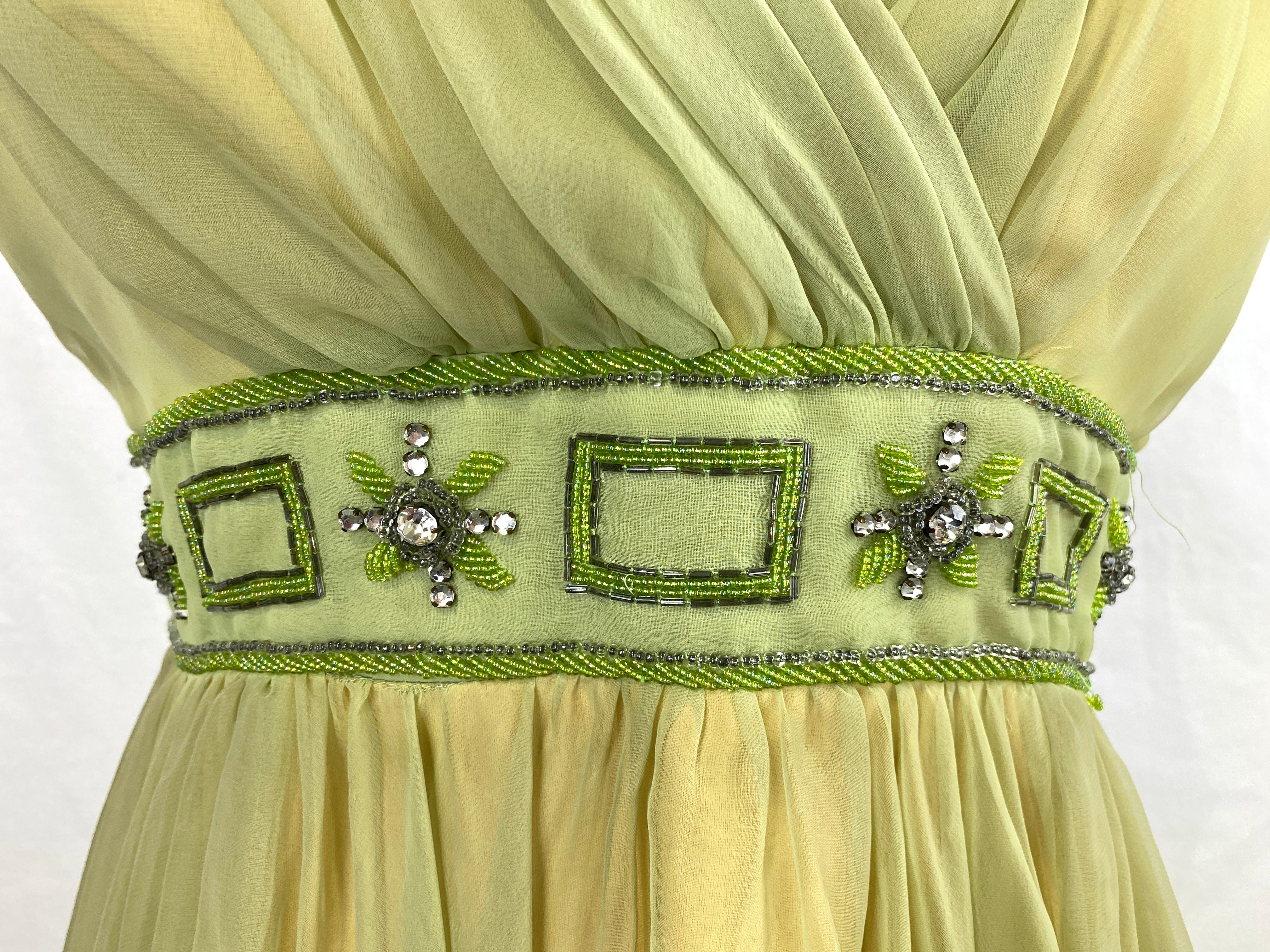 Green Dress with Gold Belt