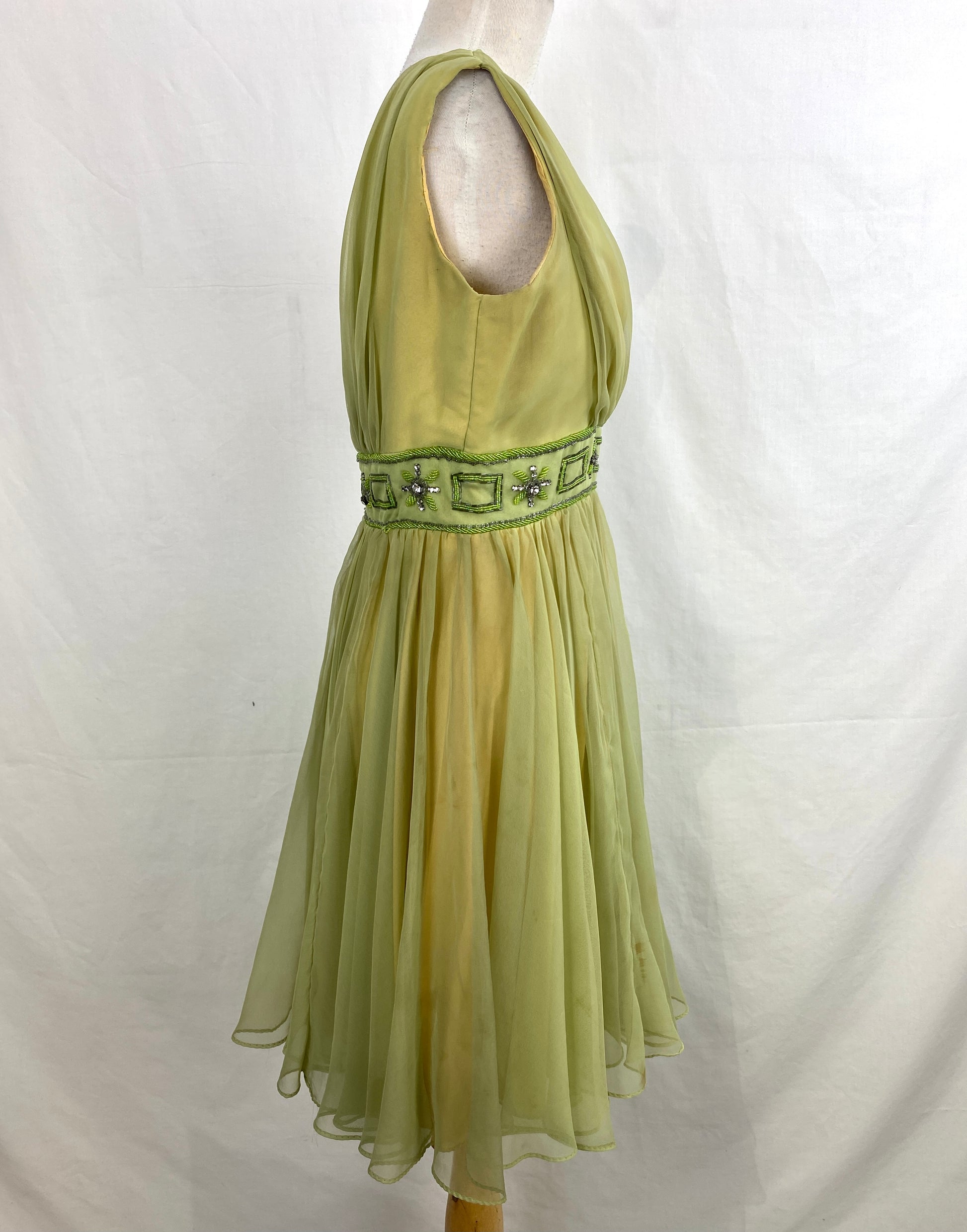 Betsey's Boutique Shop Cuffed Sleeve V-Neck Shirt Dress Vintage Olive / S by Betsey's Boutique
