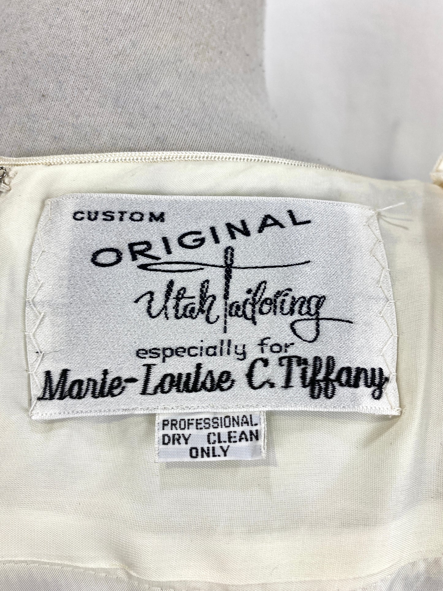 Vintage 1980s White Lace Dress, Utah Tailoring, Medium