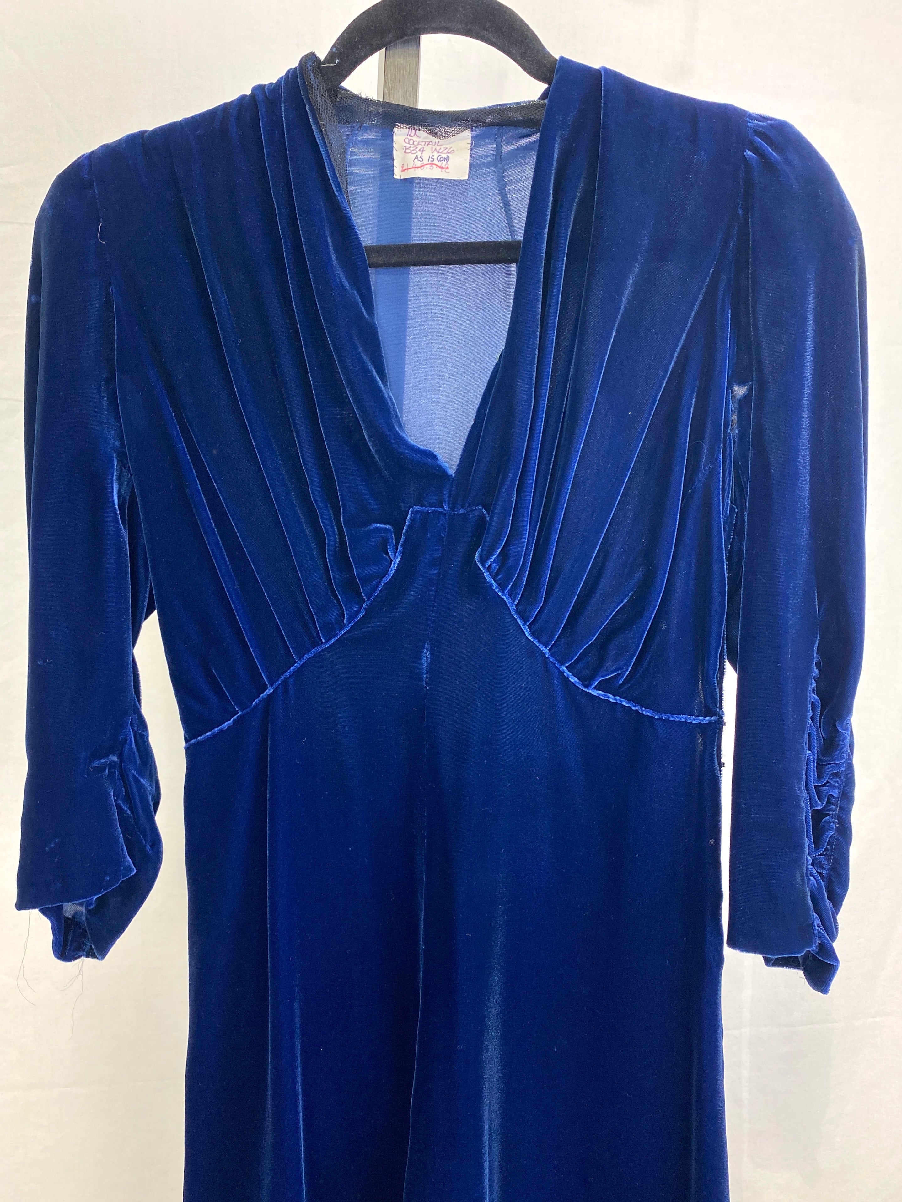 Vintage blue hotsell velvet dress