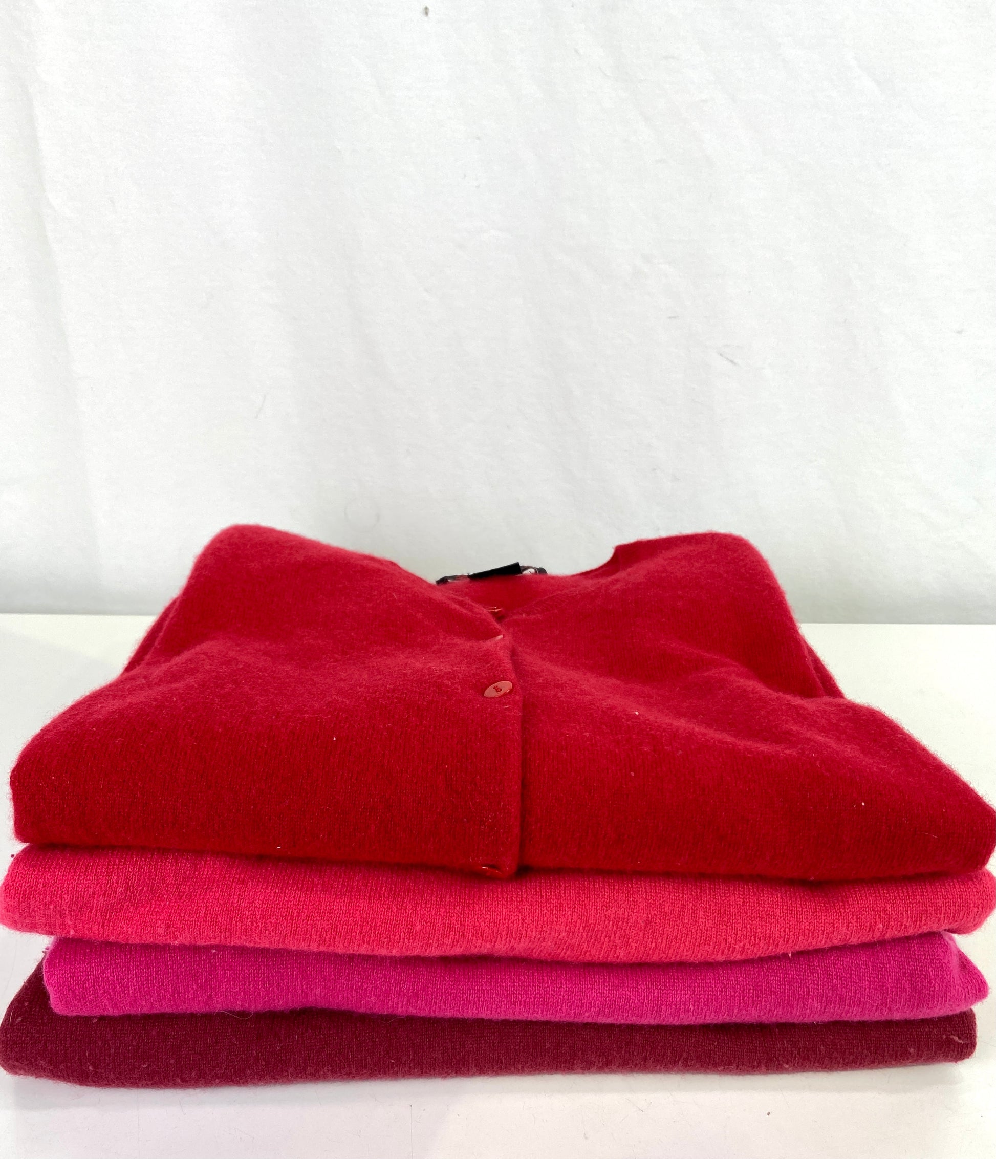 A stack of vintage cashmere sweaters. Ian Drummond Vintage. 