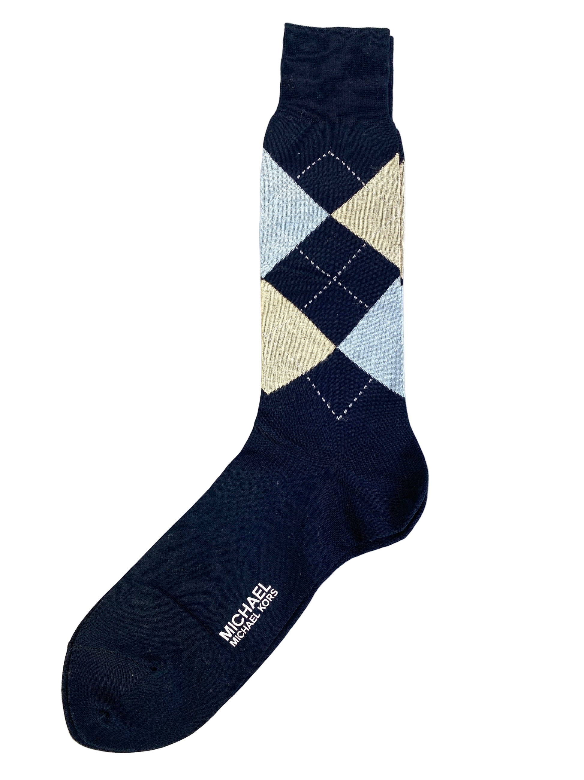 Michael Kors Designer Men's Argyle Dress Socks, x1 Pair Michael Kors Designer Men's Argyle Dress Socks, x1 Pair