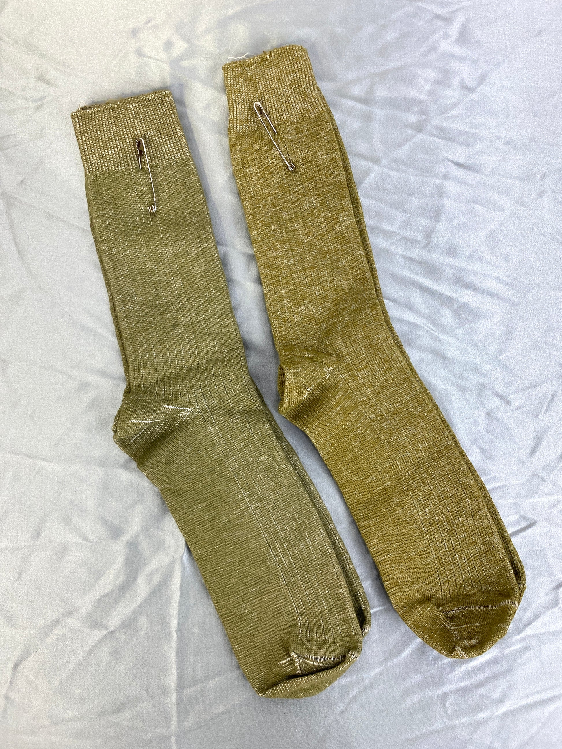 Vintage Deadstock Gold-Green Socks, x2 Pair