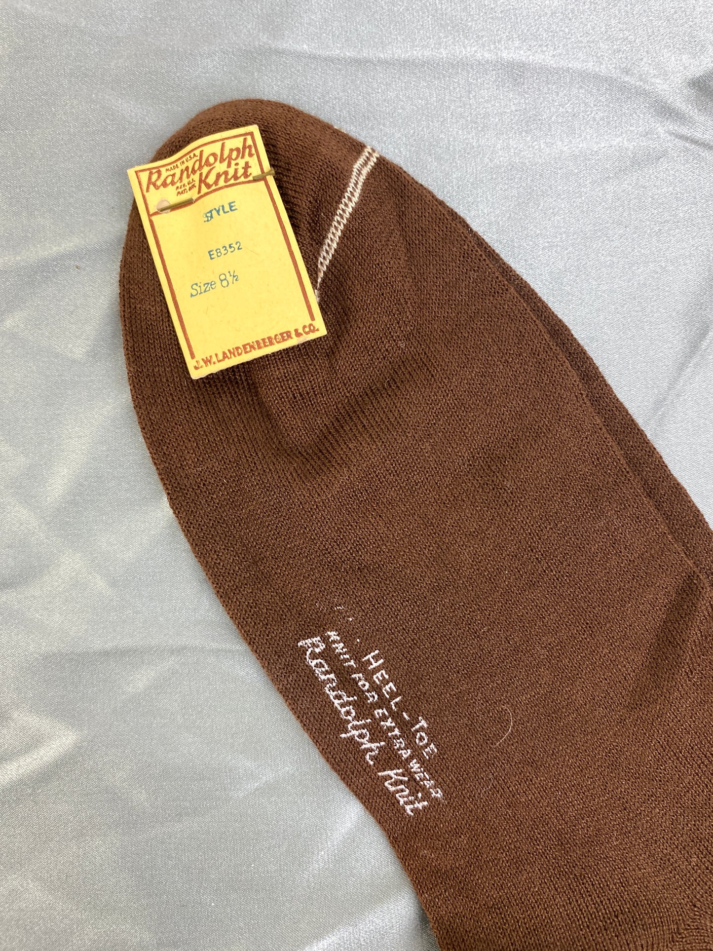 Vintage 1950s/60s Deadstock Brown Cotton Randolph Knit Knee Socks, x5