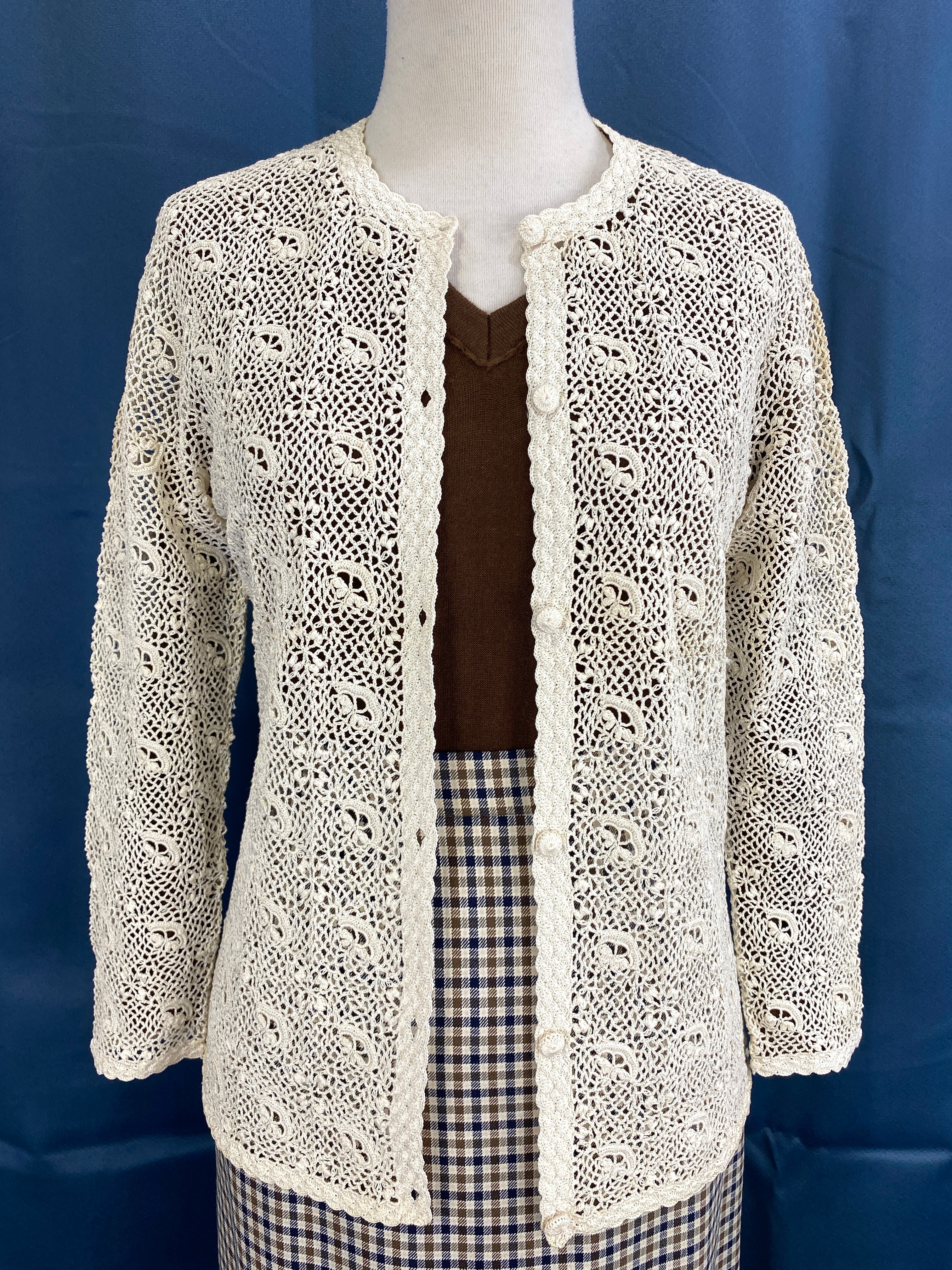 Cream lace cardigan best sale