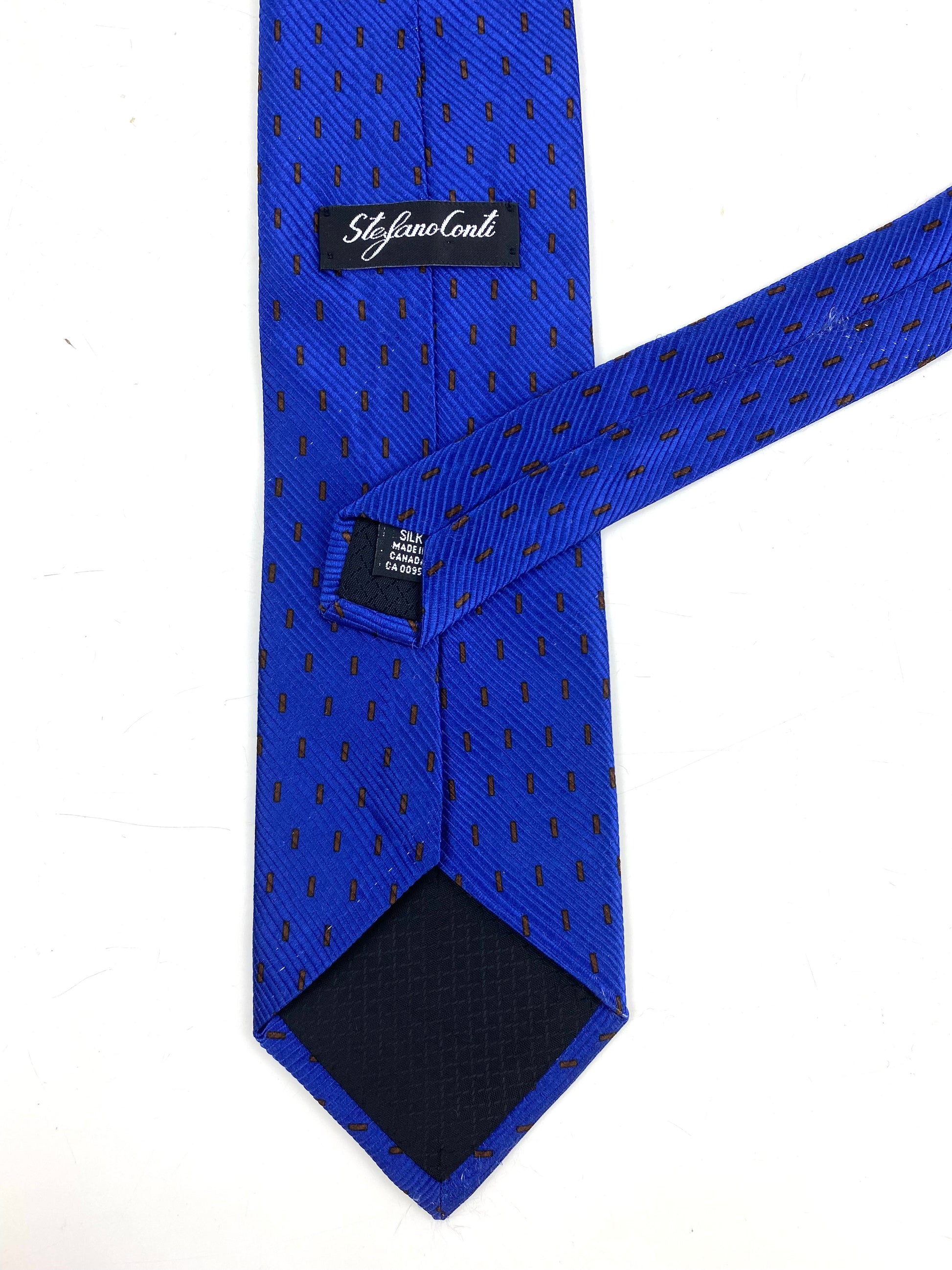 90s Deadstock Silk Necktie, Men's Vintage Purple Geometric Pattern Tie, NOS