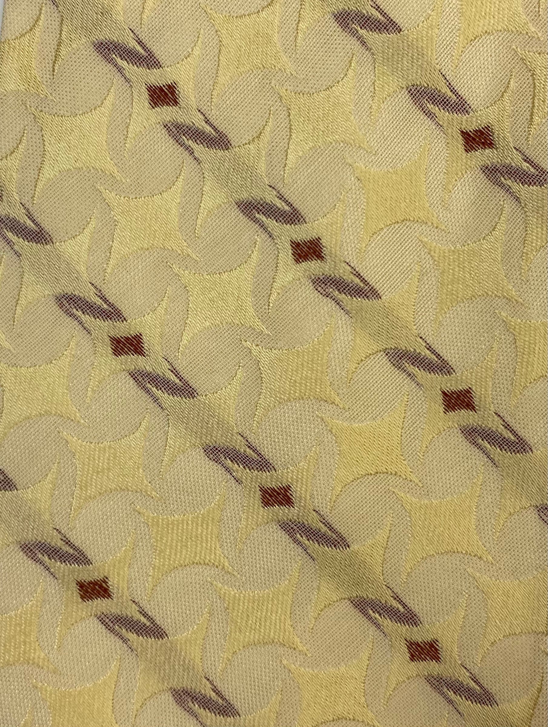90s Deadstock Silk Necktie, Men's Vintage Gold Diagonal Stripe Pattern Tie, NOS