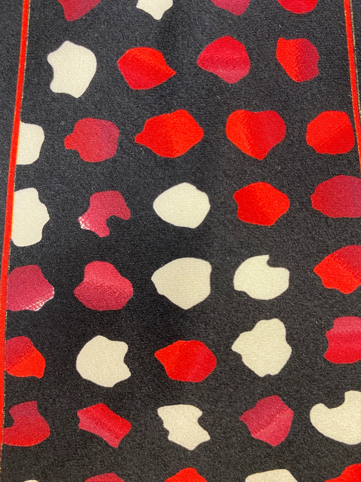 90s Deadstock Silk Necktie, Vintage Red/ Black Abstract Blot Pattern Tie, NOS