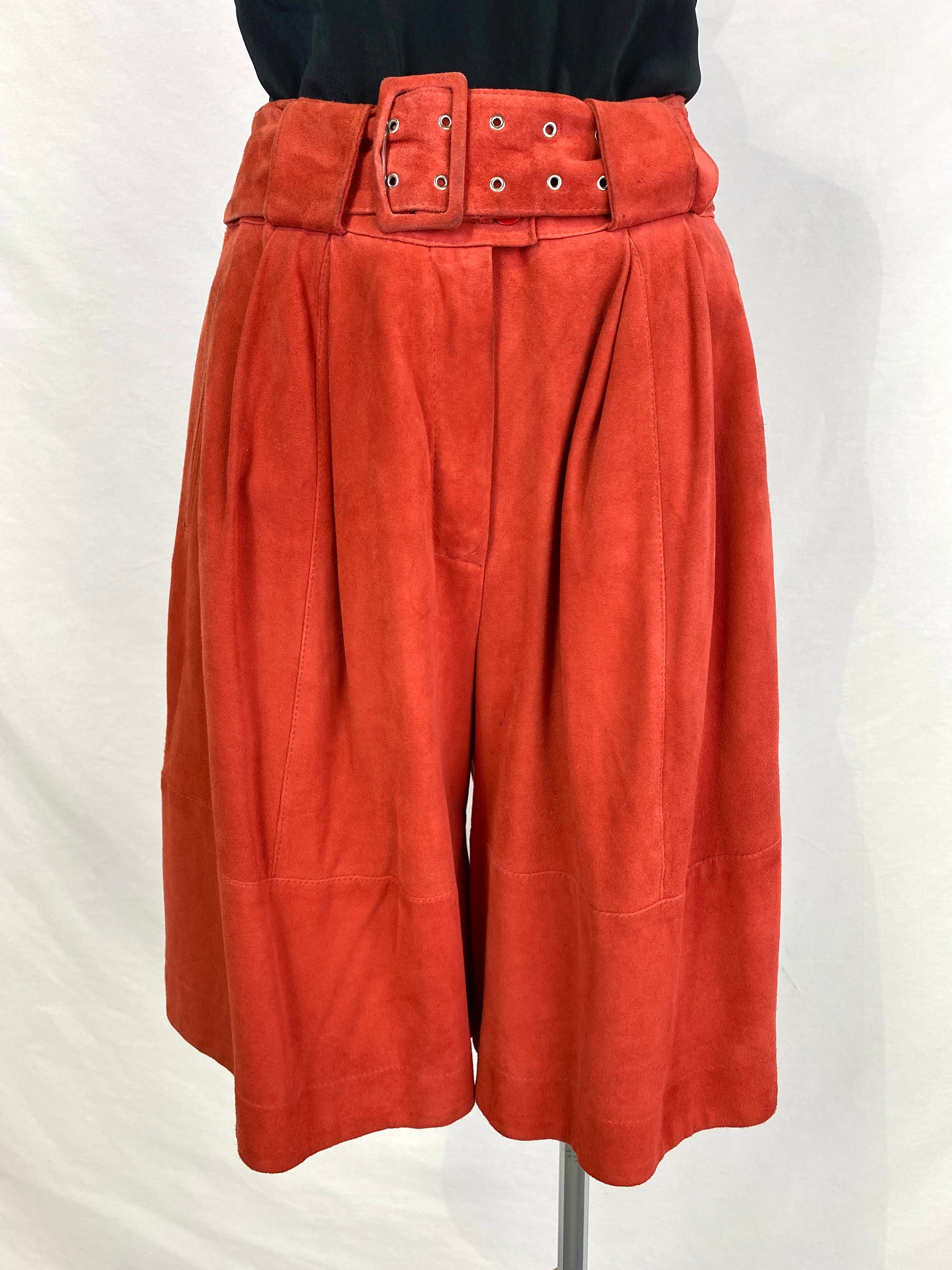 1940s Red Silk Lounge Set, Jacket and Wide Short High Waisted Pants / Small  Medium -  Canada