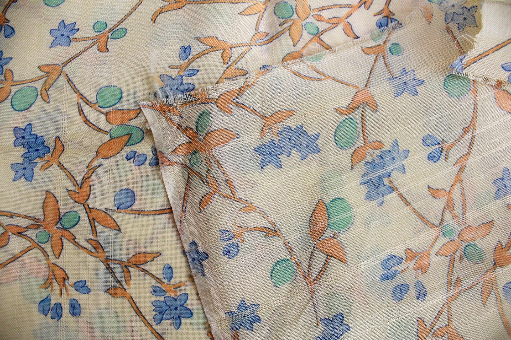 1920s floral print cotton sewing fabric 5 yards 