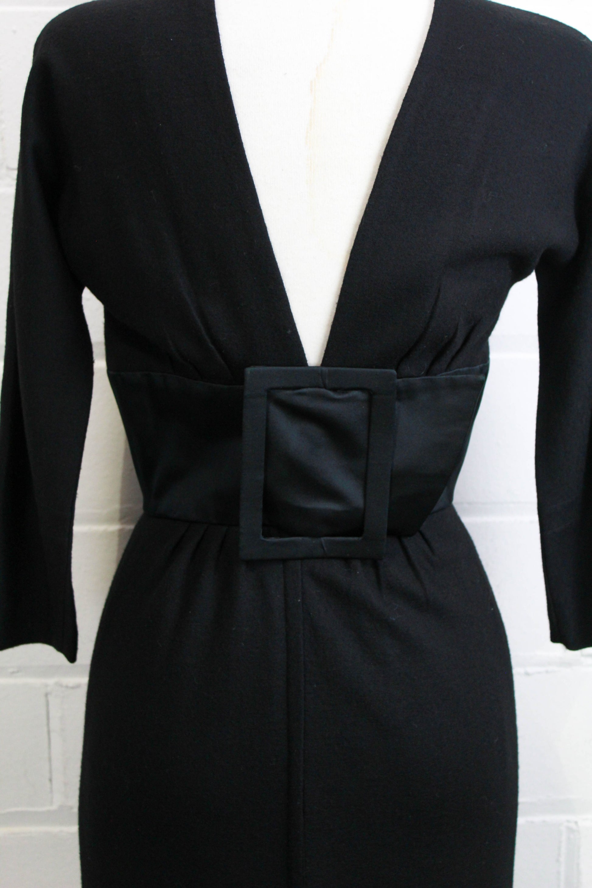 Vintage Luis Estevez Dress Eva Gabor Look Label Black… - Gem