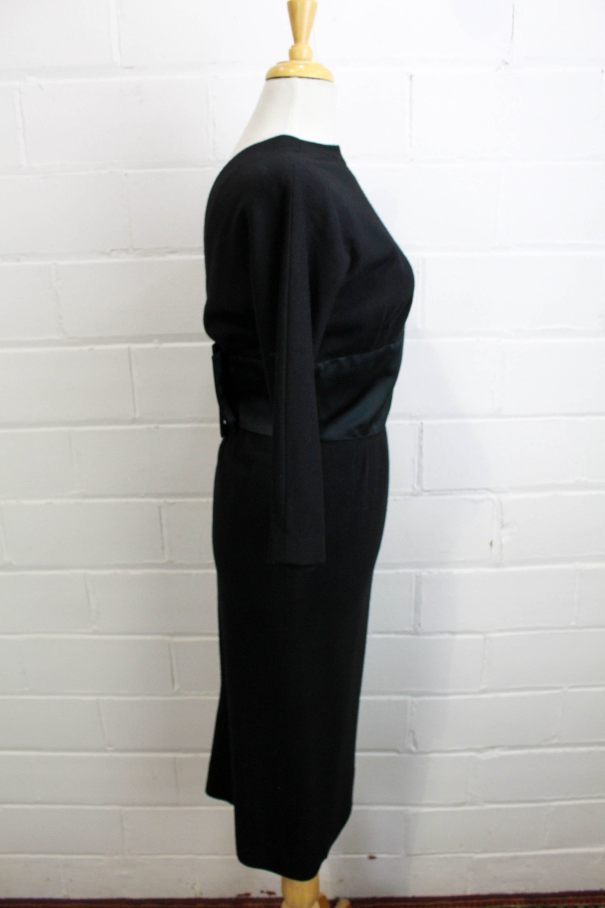 Vintage Luis Estevez Dress Eva Gabor Look Label Black… - Gem
