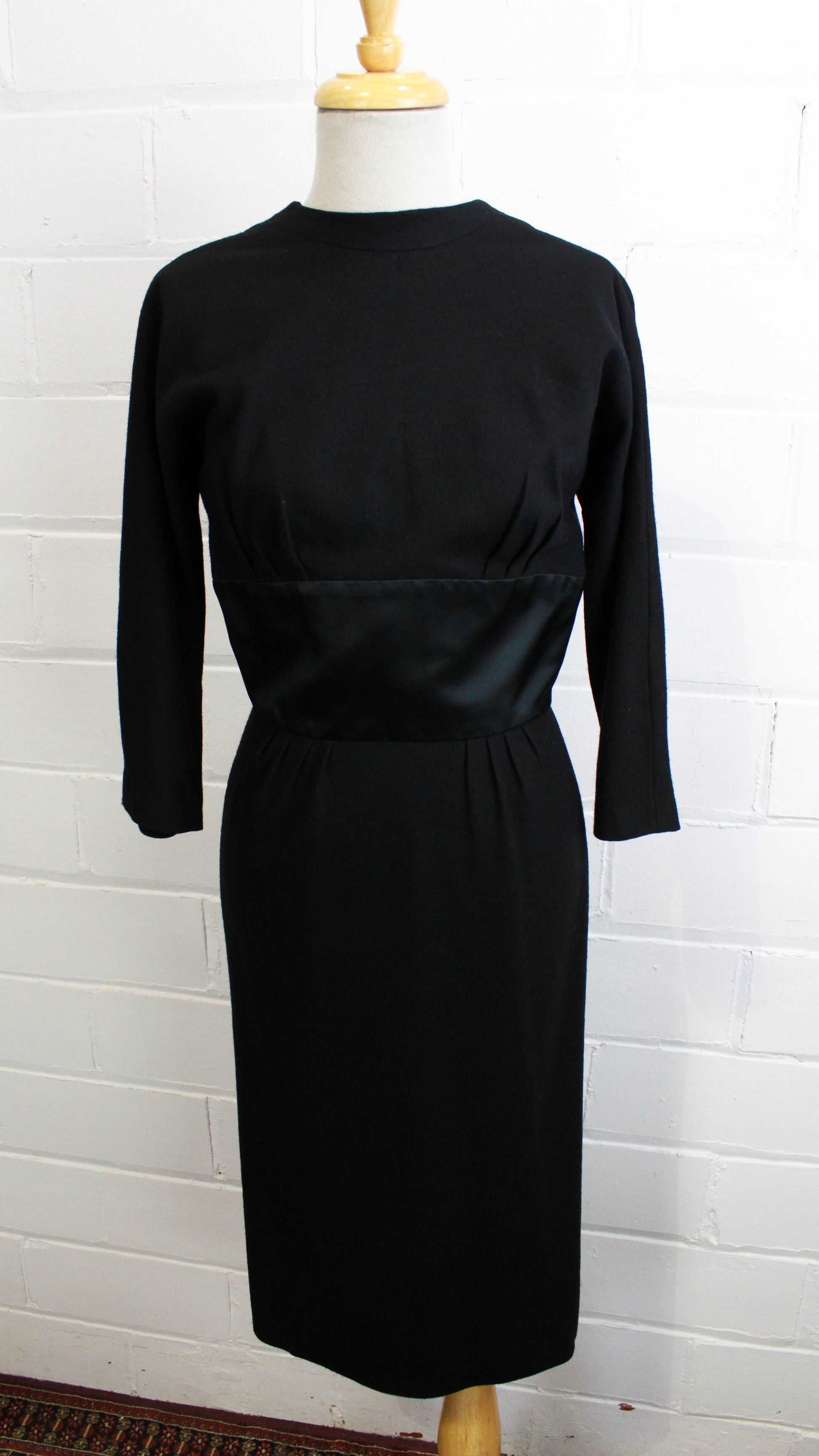 Vintage 1960s Luis Estevez Black Deep V Back Cocktail Dress, Small Ian Drummond Vintage Vintage 1960s Luis Estevez Black Deep V Back Cocktail Dress, Small Ian Drummond Vintage