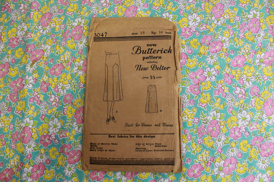 1920s skirt sewing pattern butterick 3047 gored midi skirt