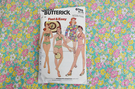 1970s bikini and cover up sewing pattern butterick 6149