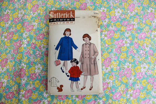 1950s childrens coat sewing pattern butterick 7061
