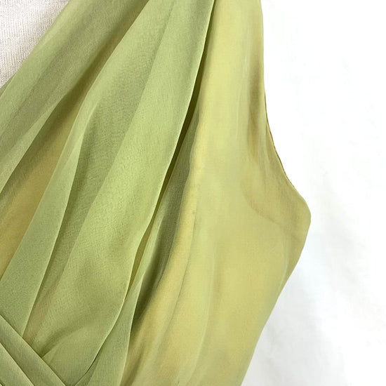 Vintage 1960s Green Chiffon Dress, Miss Elliette, Medium