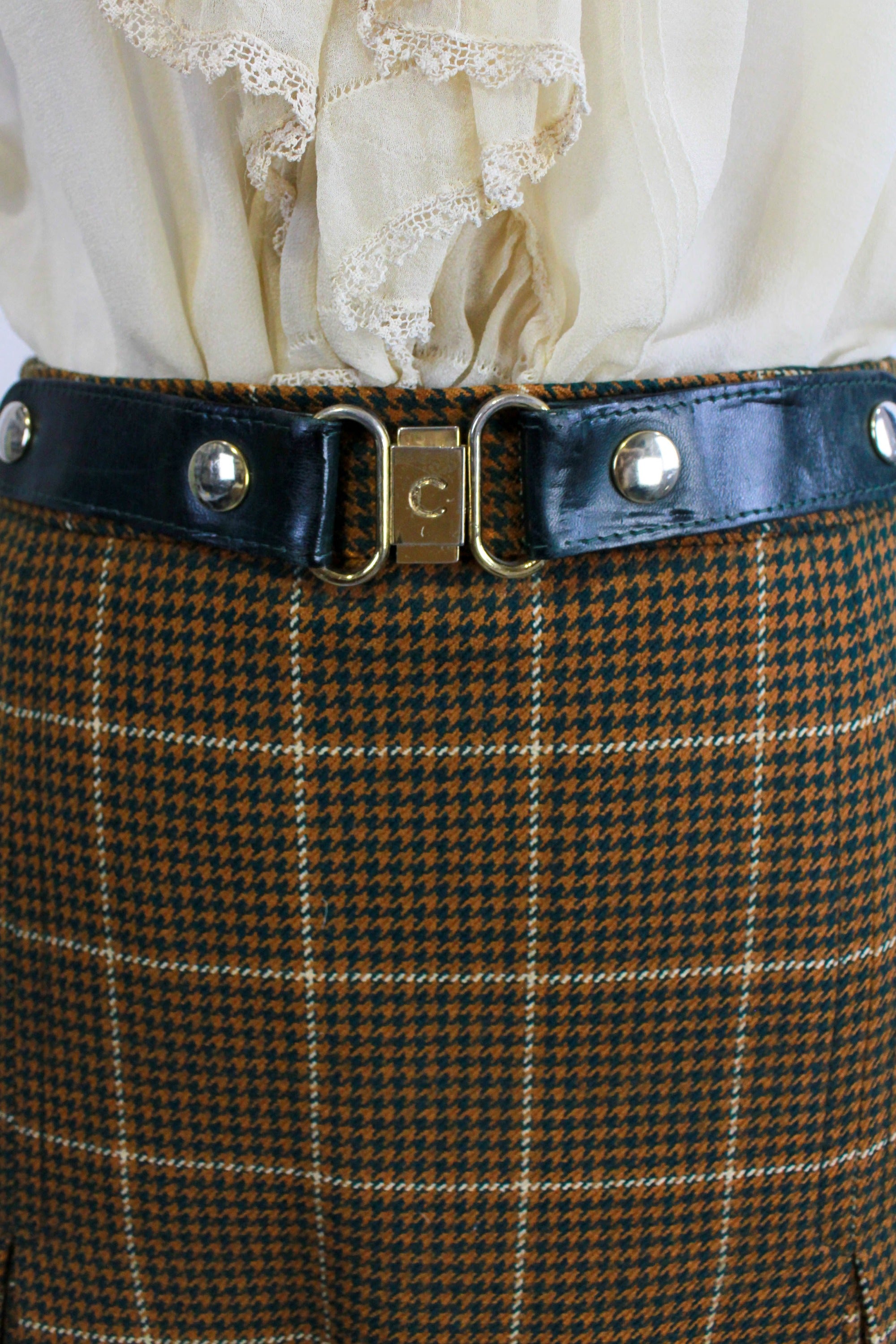 Hayley buckle clearance yellow tartan skirt