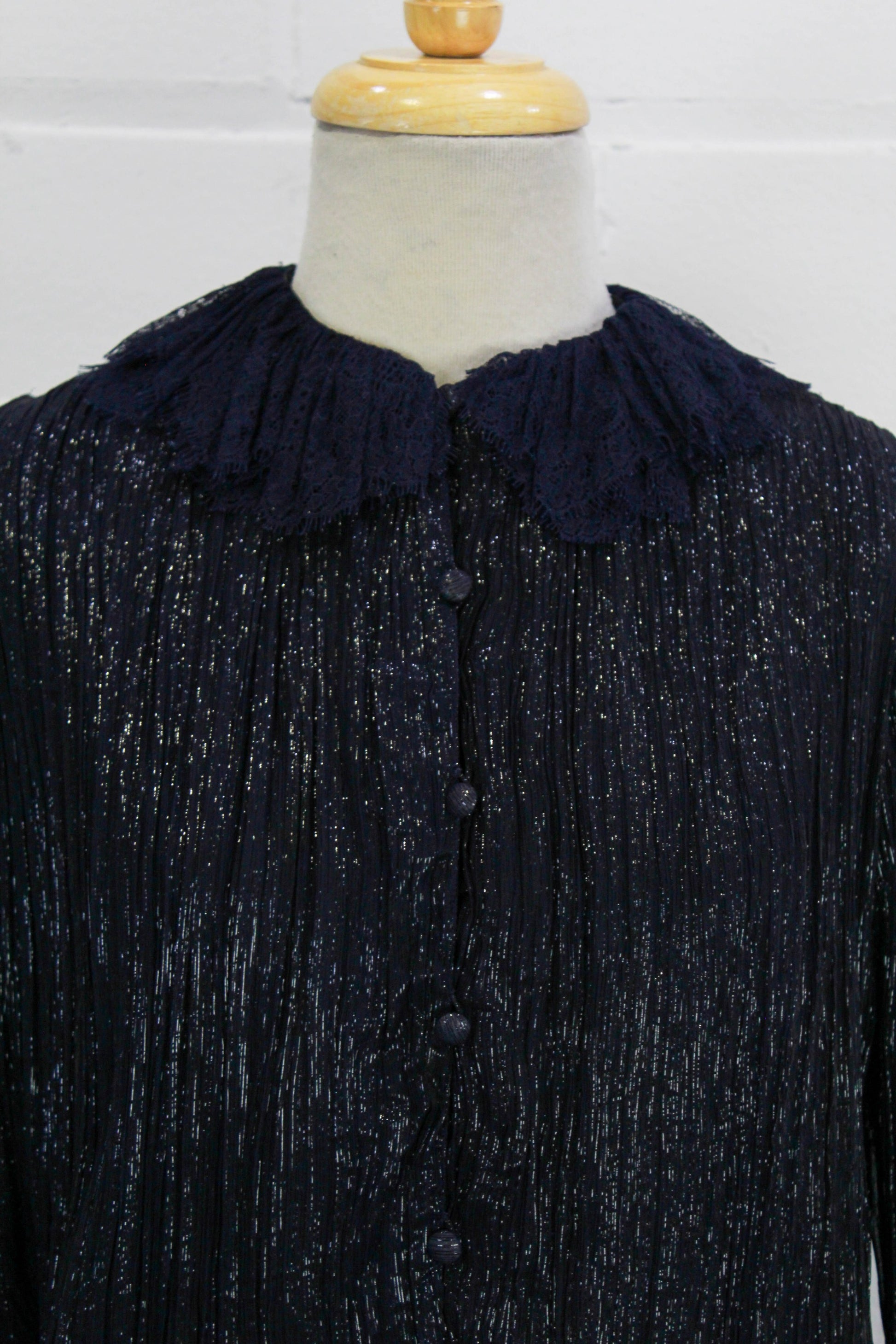 Vintage Louis Feraud Silk Shirt Blouse Black White Check Deadstock Size 10