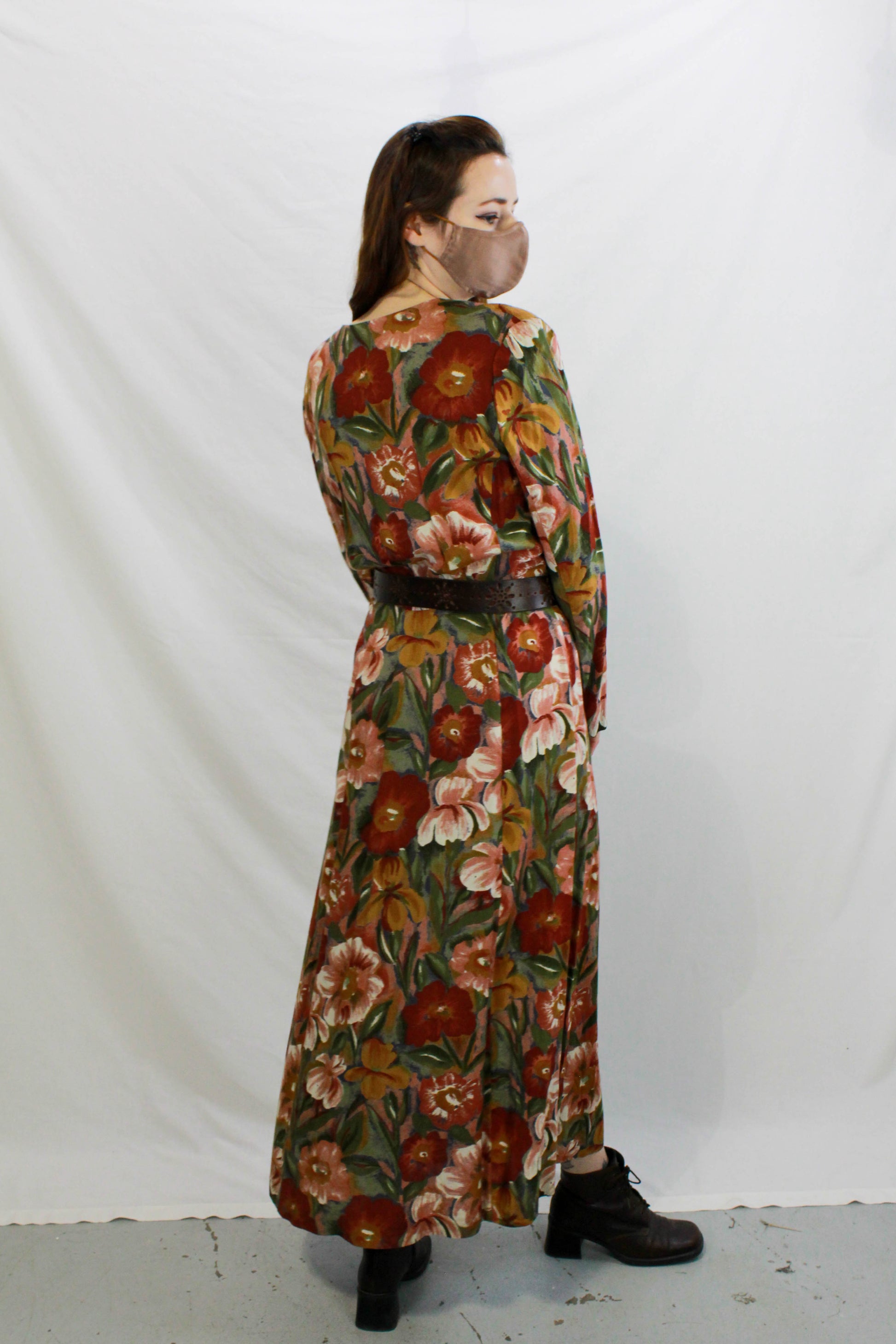 90s button down maxi dress Vintage 90s Blue Bohemian Button Down Maxi Dress / M / Vintage Boho Maxi Dress / Boho Floral Maxi Dress / Boho Blue